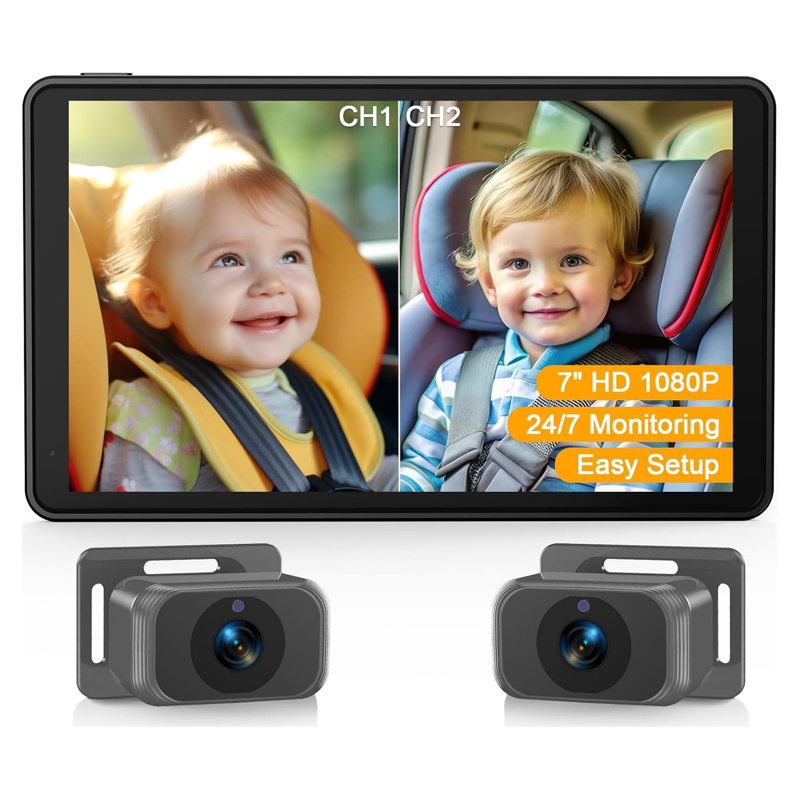 Cámara de Auto para Bebés Thybro A29 Doble 1080P 7"