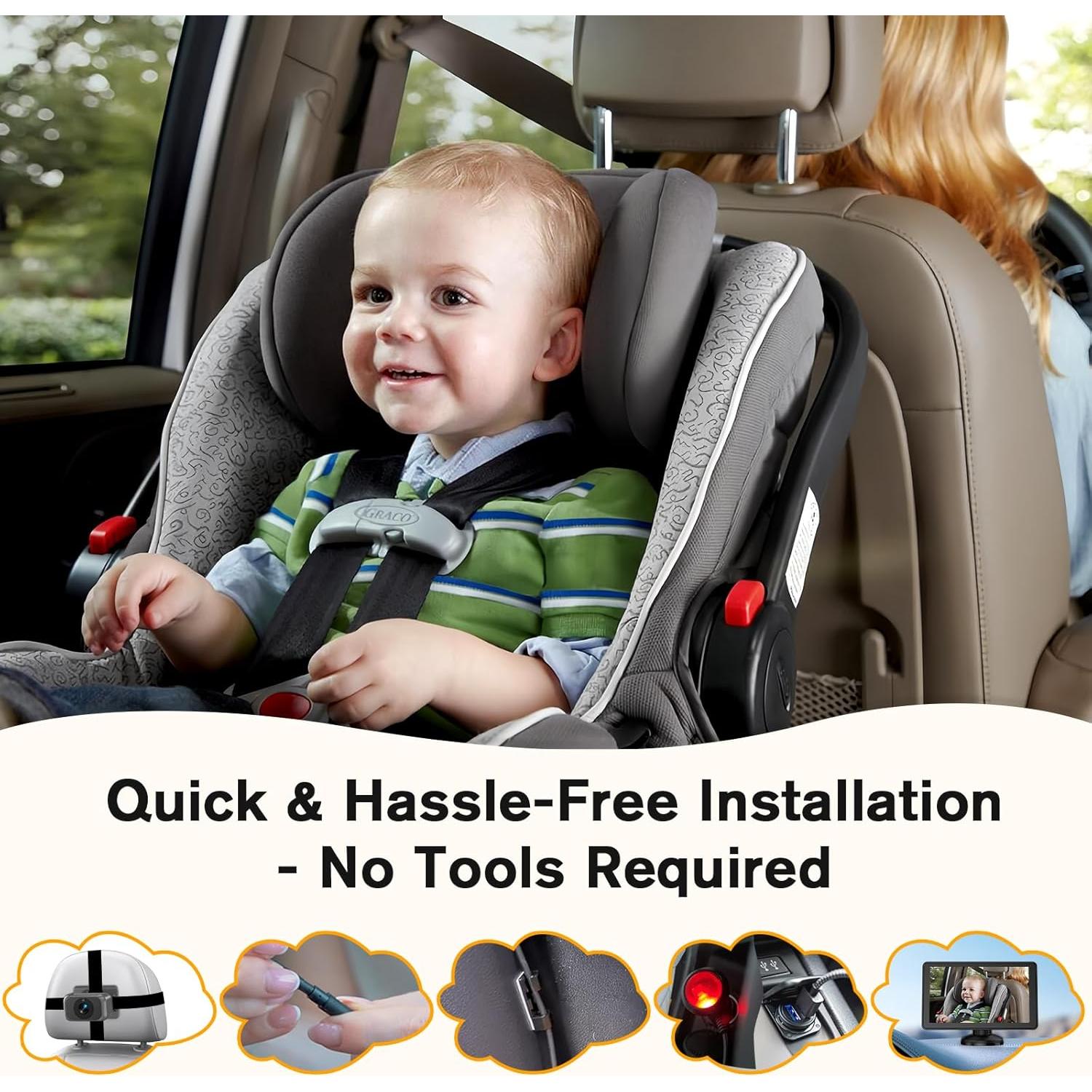 Cámara de Auto para Bebés Thybro A29 Doble 1080P 7"