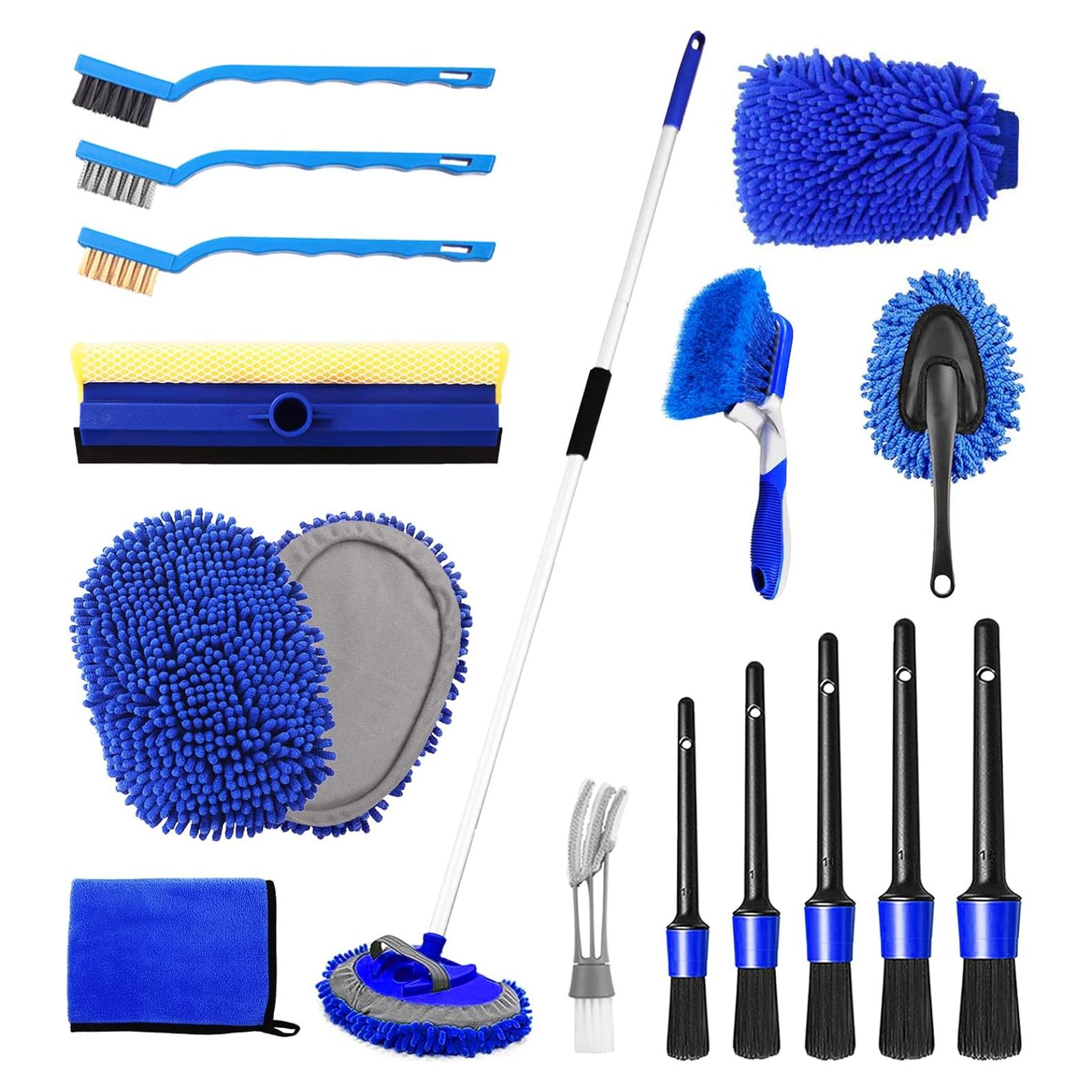 Kit de Lavado de Autos NIKCOSMK 20 Piezas - Cepillos y Mopa