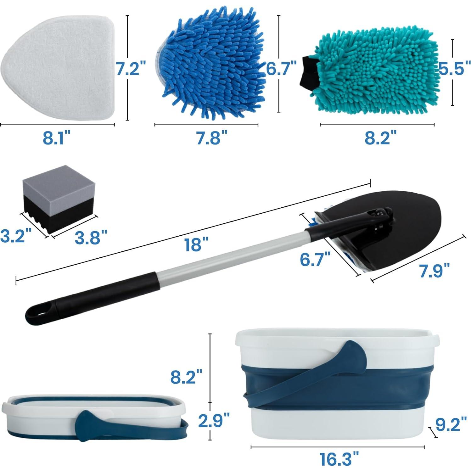 Kit de Lavado de Autos MAVRIZ con Cubo Plegable y Accesorios