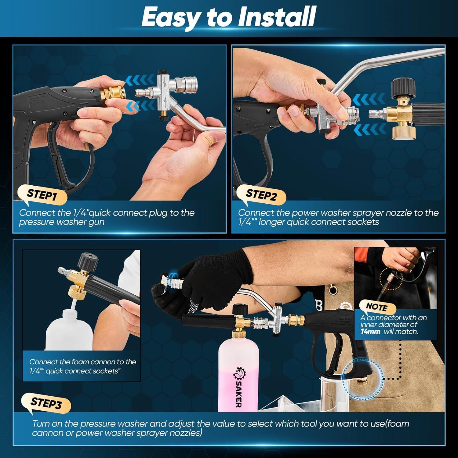 Accesorio Doble para Cañón de Espuma Saker - Set 4 Piezas