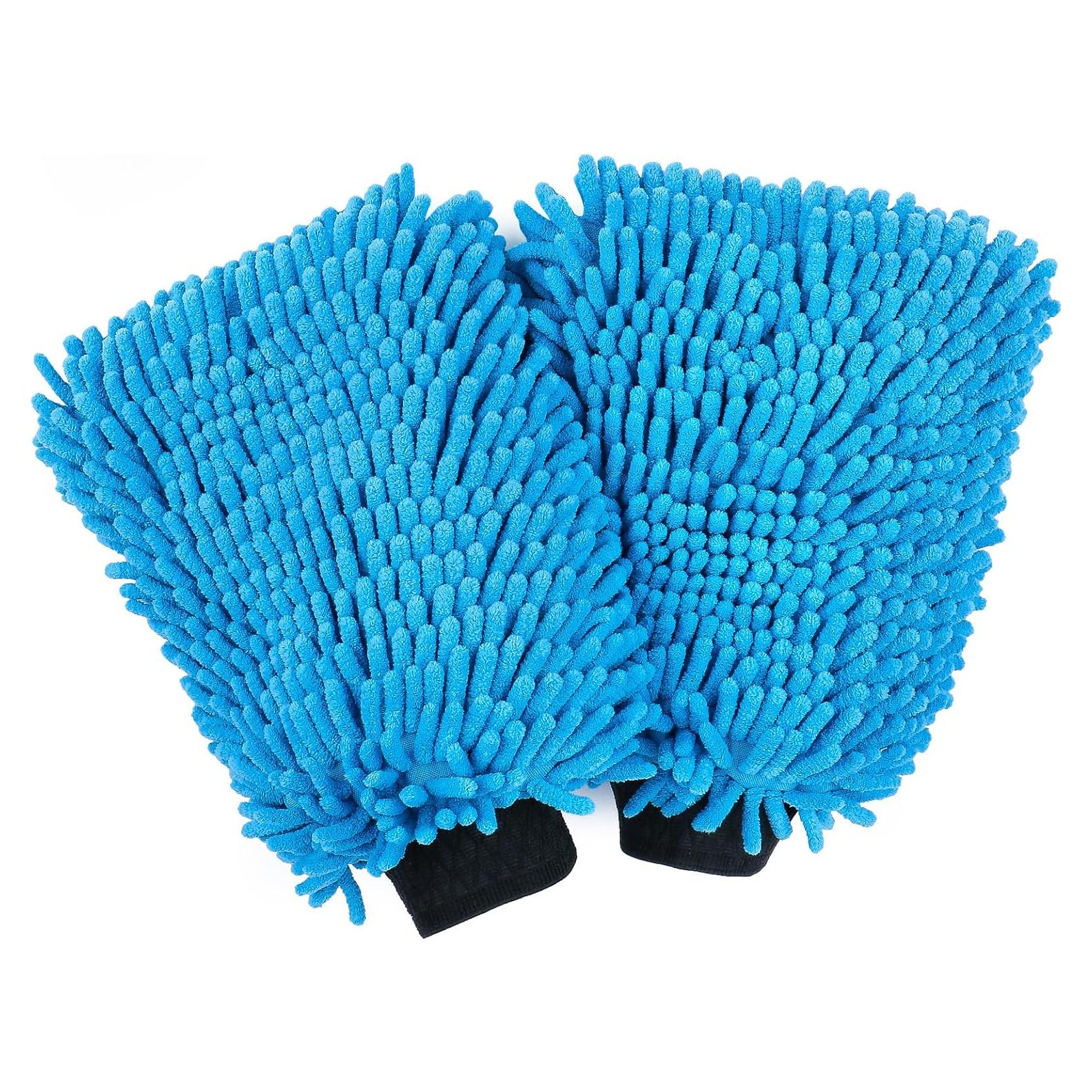 Mitón de Lavado de Autos HOMEXCEL 2PK Microfibra Azul 25.9x17cm