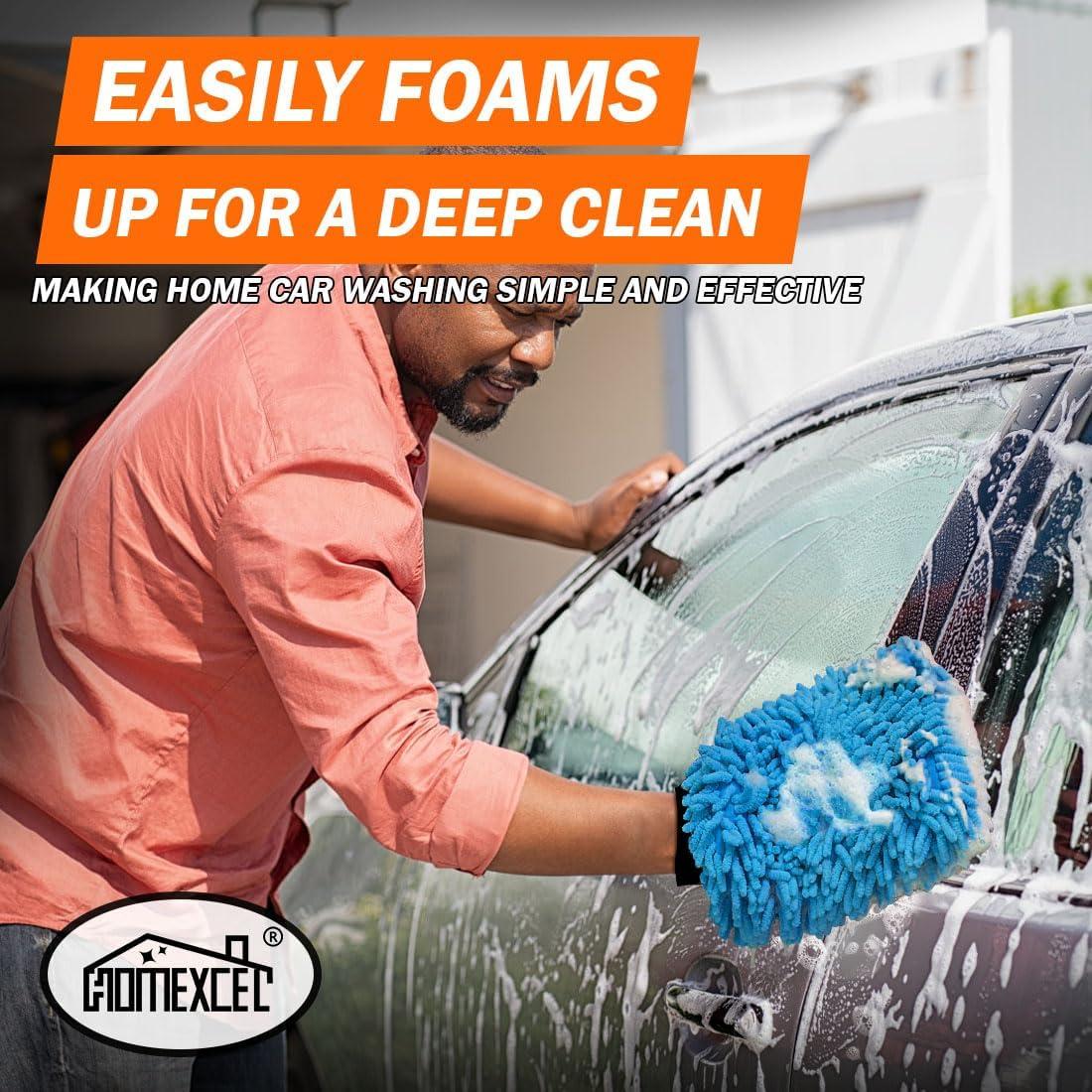 Mitón de Lavado de Autos HOMEXCEL 2PK Microfibra Azul 25.9x17cm