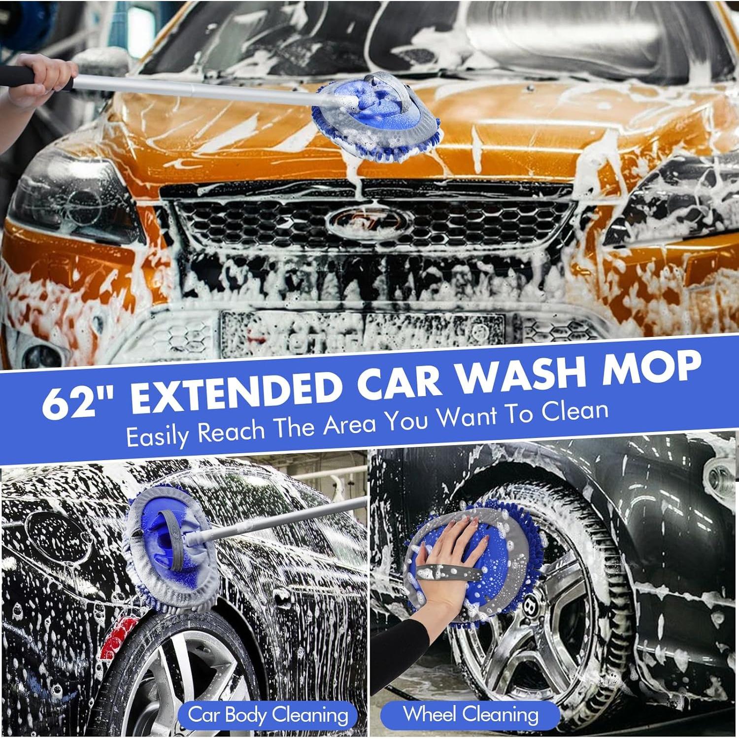 Kit de Limpieza de Autos ANCLO con Mopa y Cepillos Antirayaduras