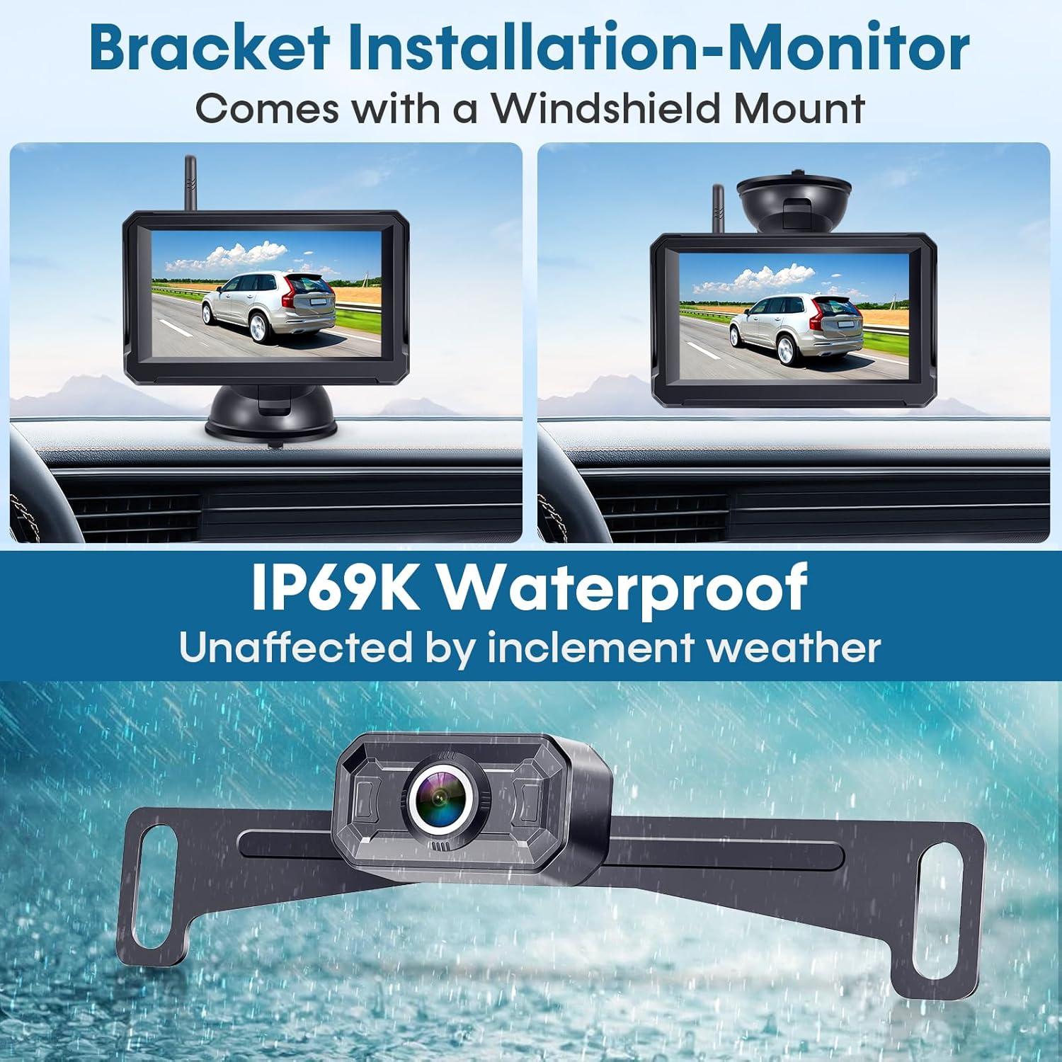 Cámara de Respaldo Inalámbrica Befumly H21 5" HD 1080P IP69K