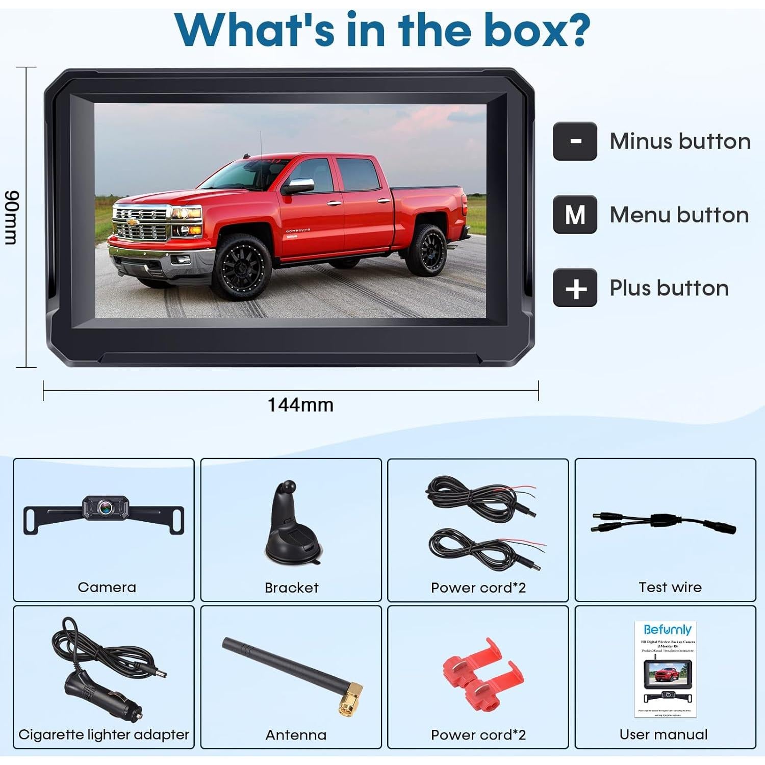 Cámara de Respaldo Inalámbrica Befumly H21 5" HD 1080P IP69K