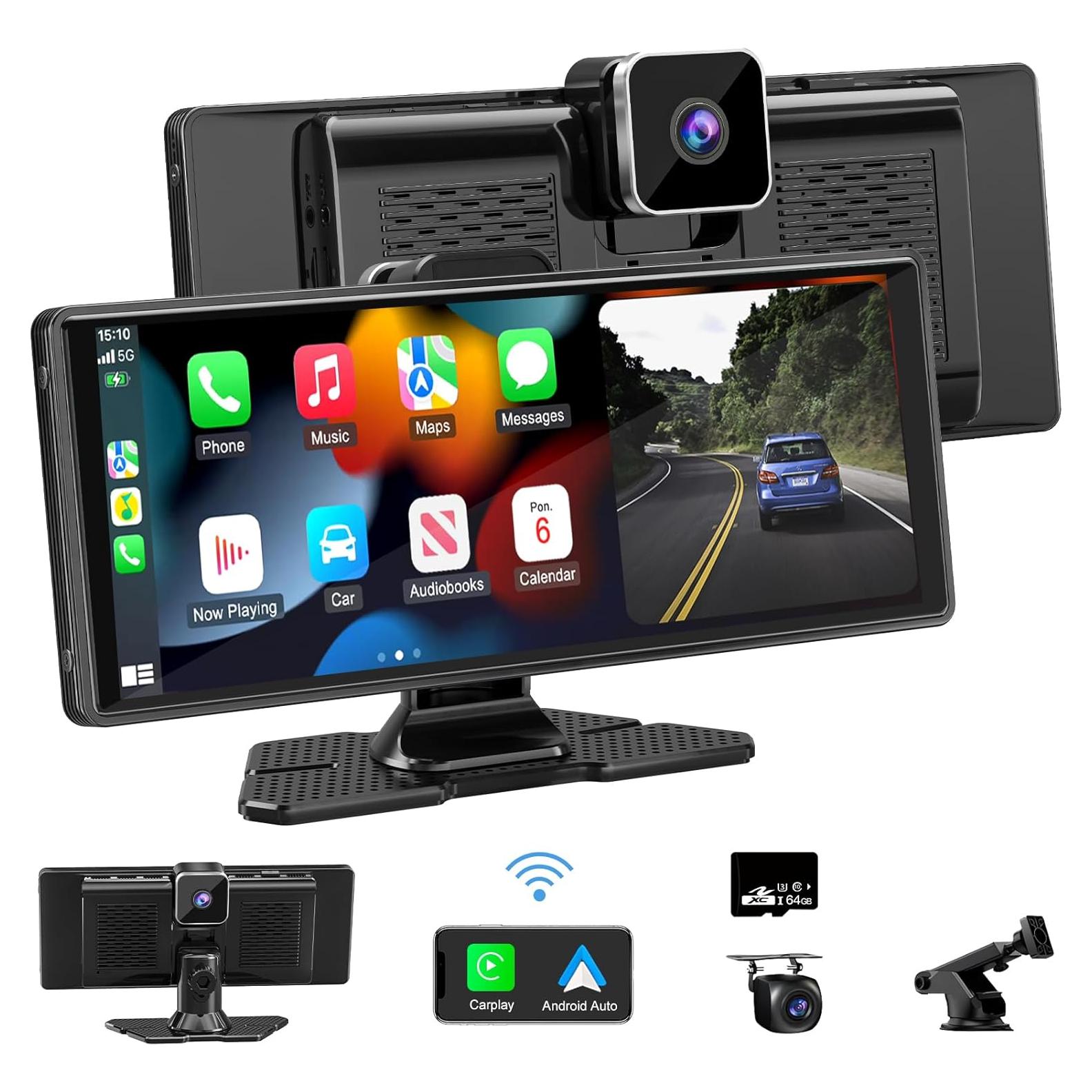 Pantalla Carplay 10.26" Accfly HD Inalámbrica GPS Bluetooth