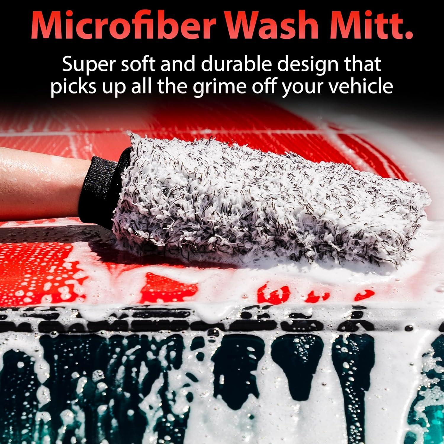 Mitón de Lavado de Microfibra Adam's Polishes 100% Gris 1 Unidad