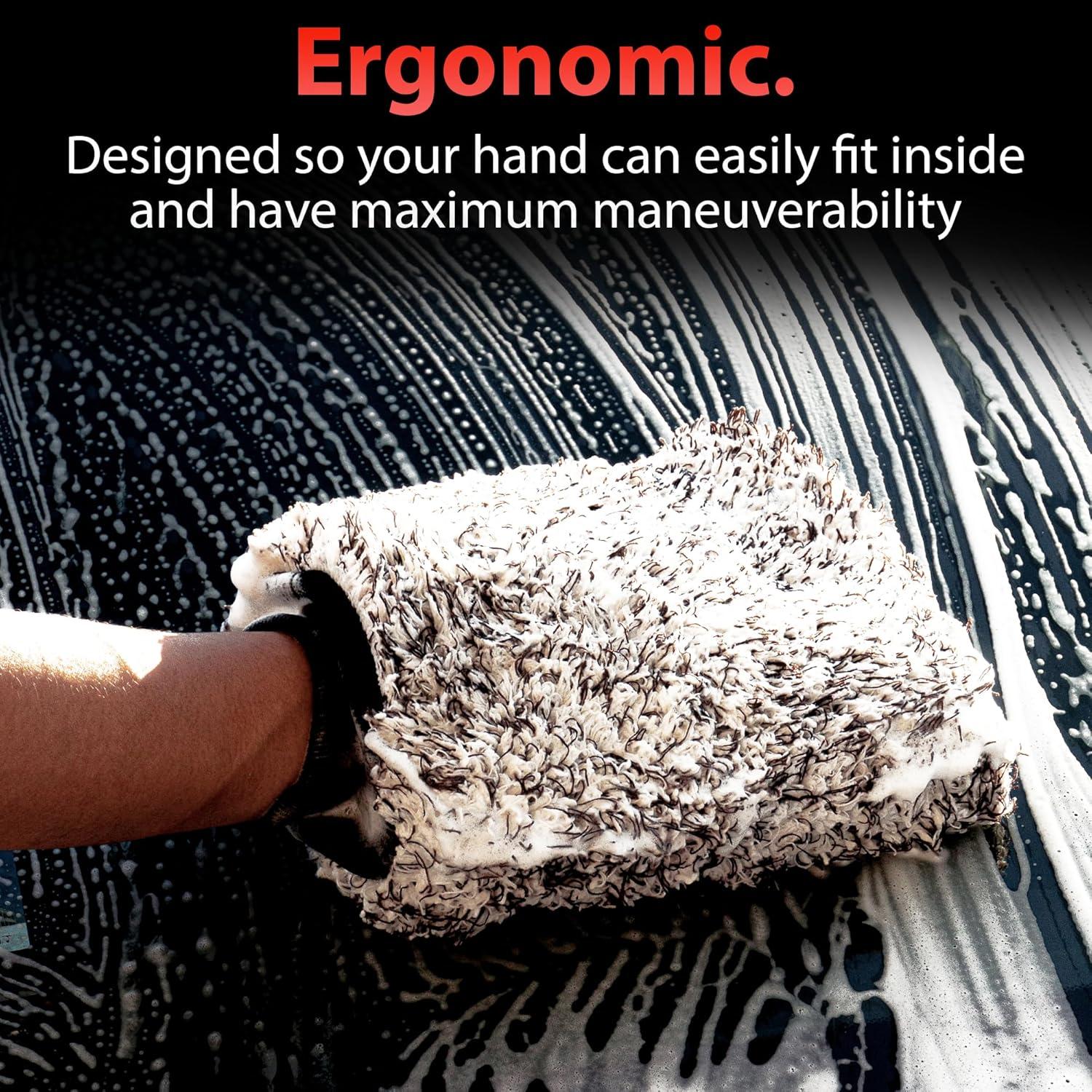 Mitón de Lavado de Microfibra Adam's Polishes 100% Gris 1 Unidad