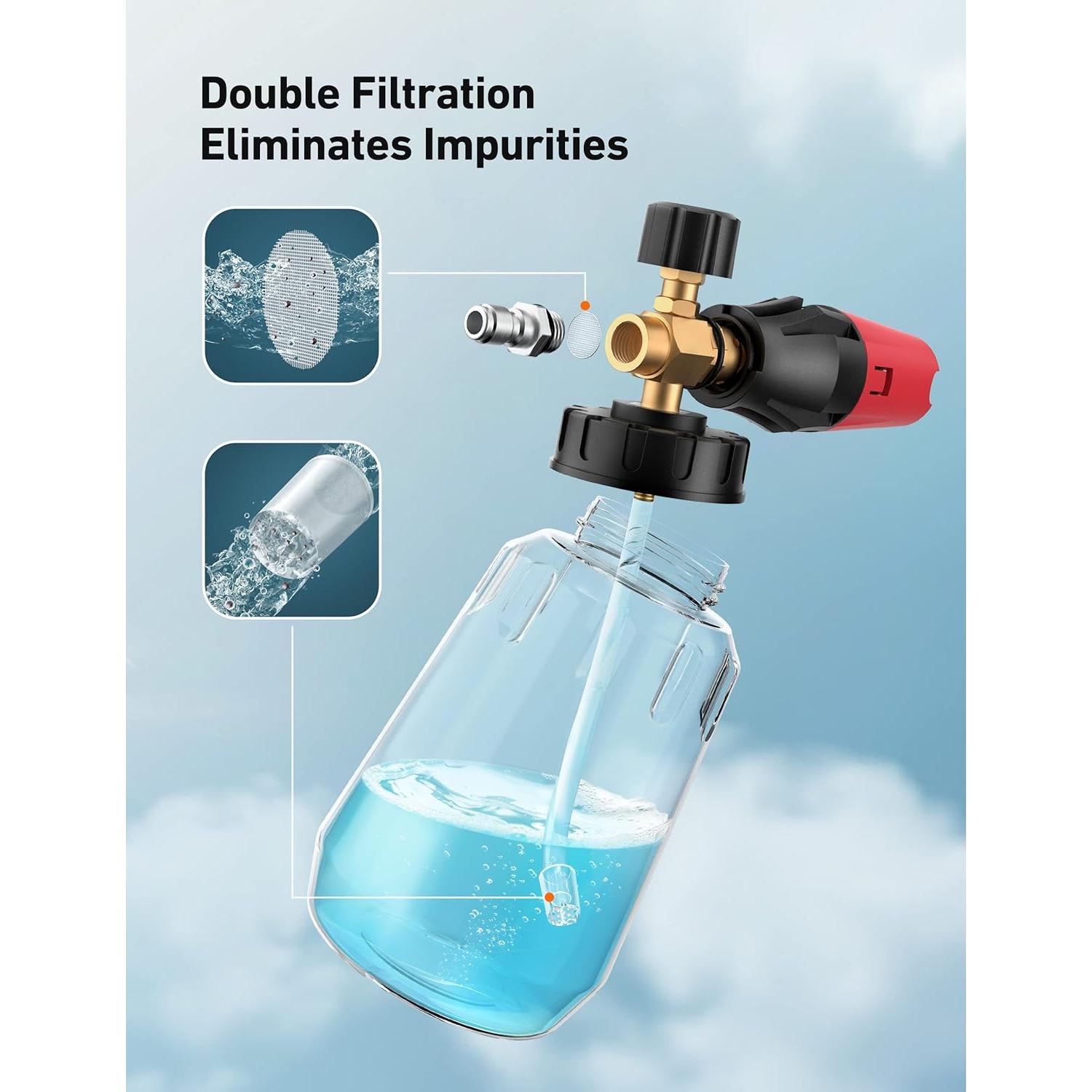 Cañón de Espuma AstroAI 1L Ajustable para Lavadora