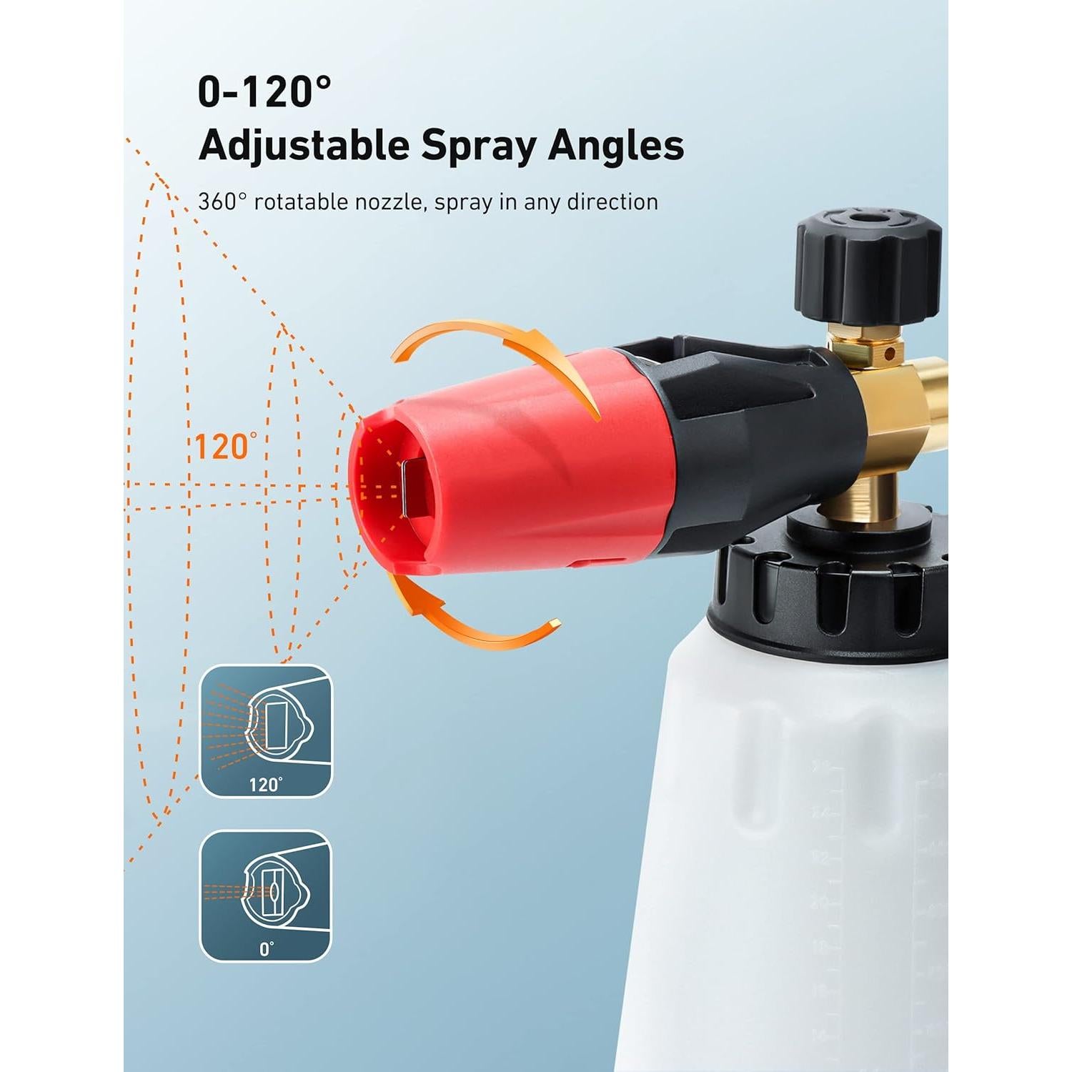 Cañón de Espuma AstroAI 1L Ajustable para Lavadora