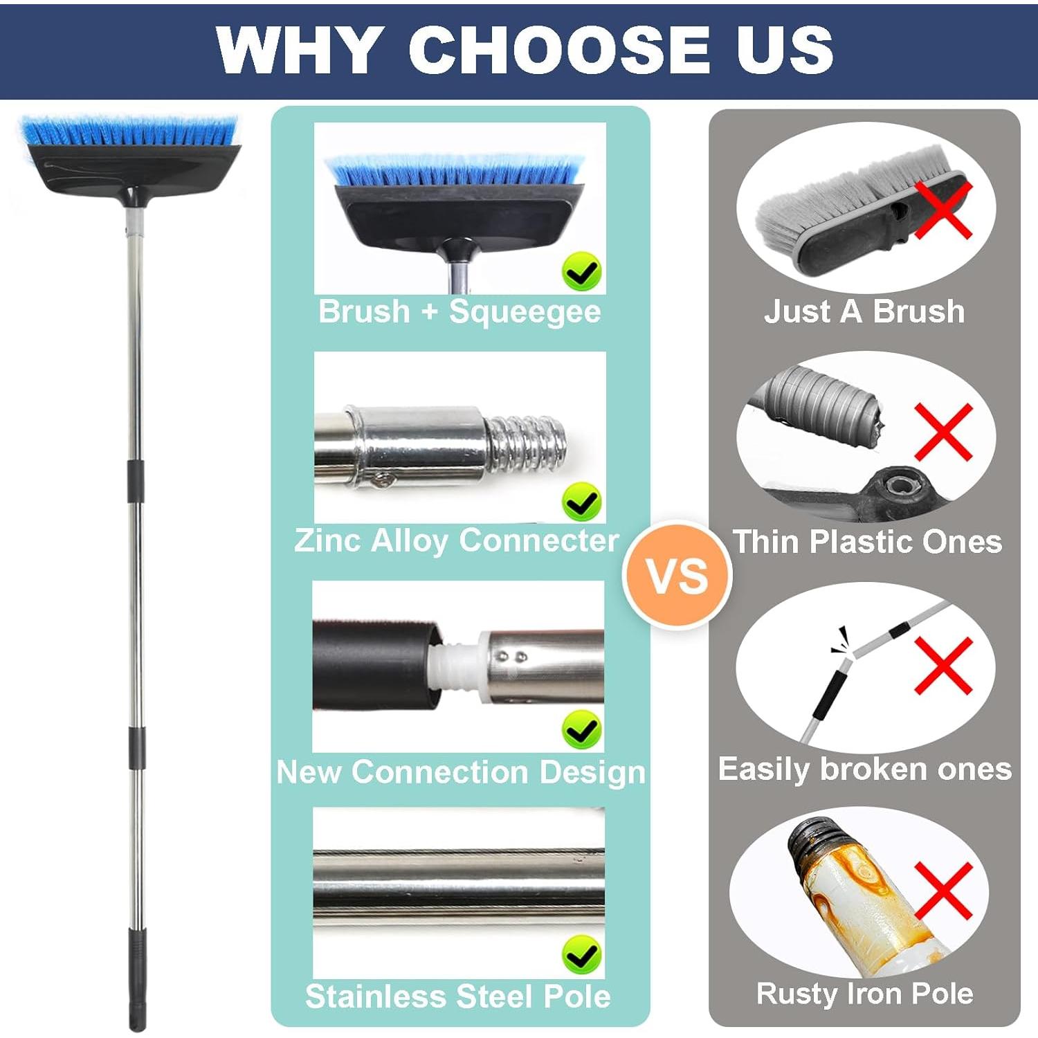 Cepillo de Lavado de Autos NAVAPAL 52" Mango Largo Ajustable