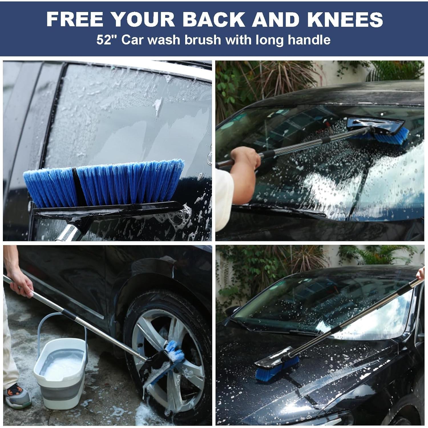 Cepillo de Lavado de Autos NAVAPAL 52" Mango Largo Ajustable