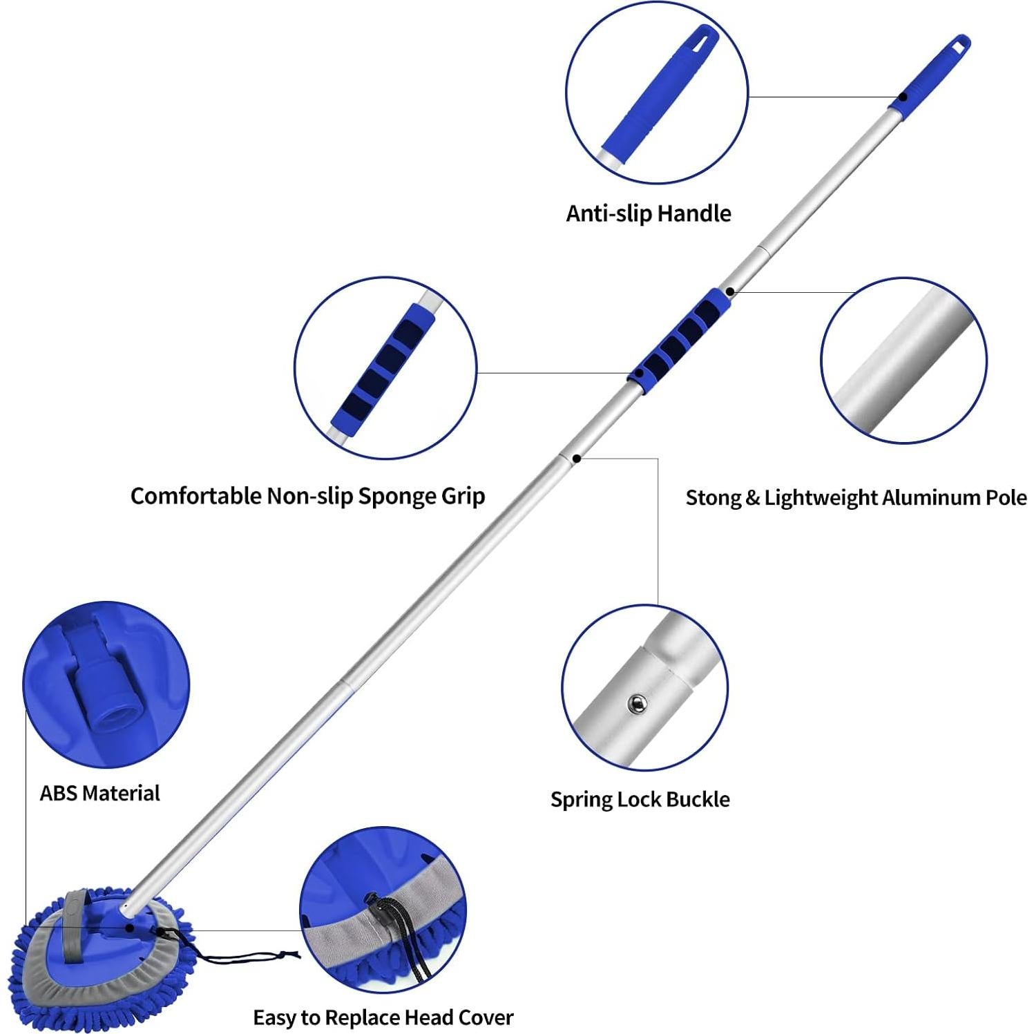 Kit de Lavado de Autos Wontolf con Cepillo y Mitones Microfibra