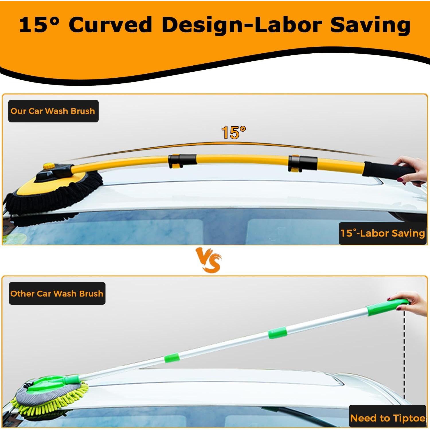 Cepillo de Lavado de Autos WillingHeart 109 cm Curvado 15°