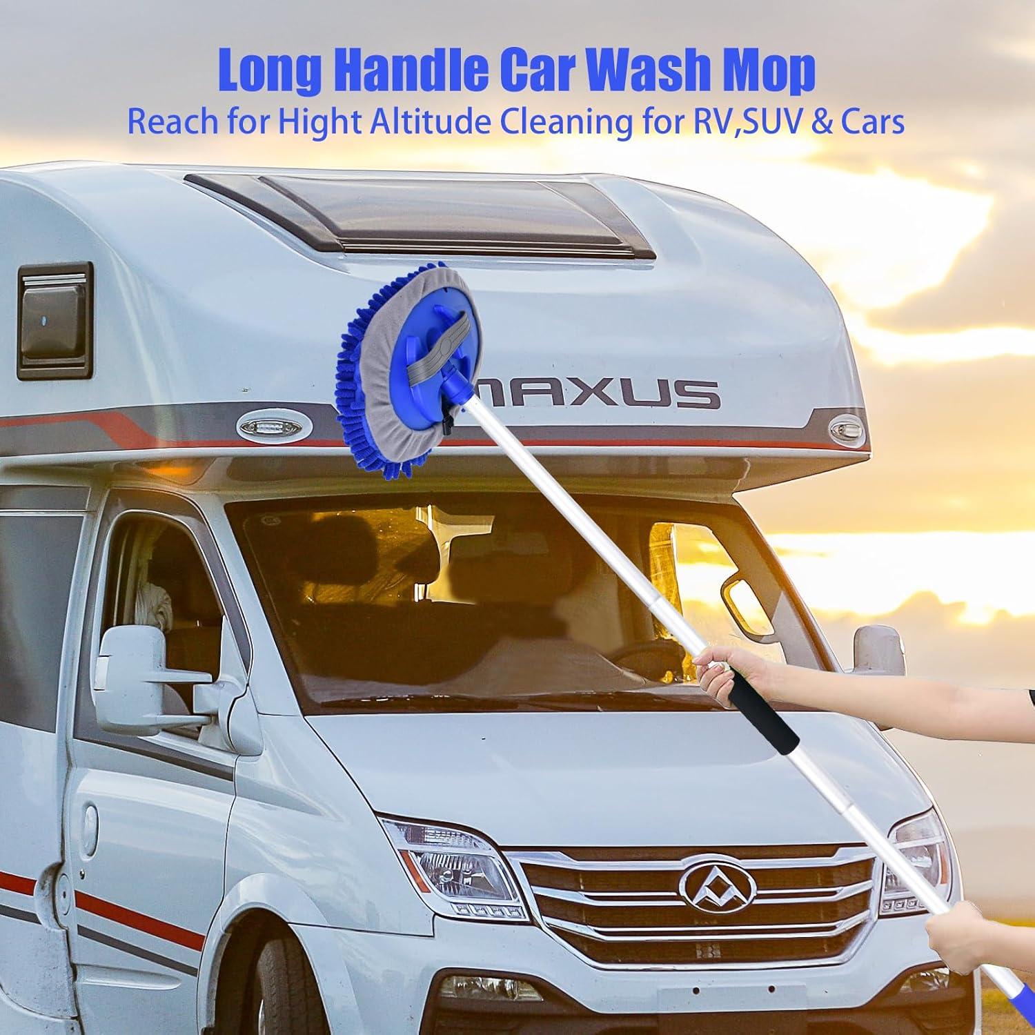 Cepillo de Lavado de Autos LUKCOZMO 157 cm Microfibra Azul