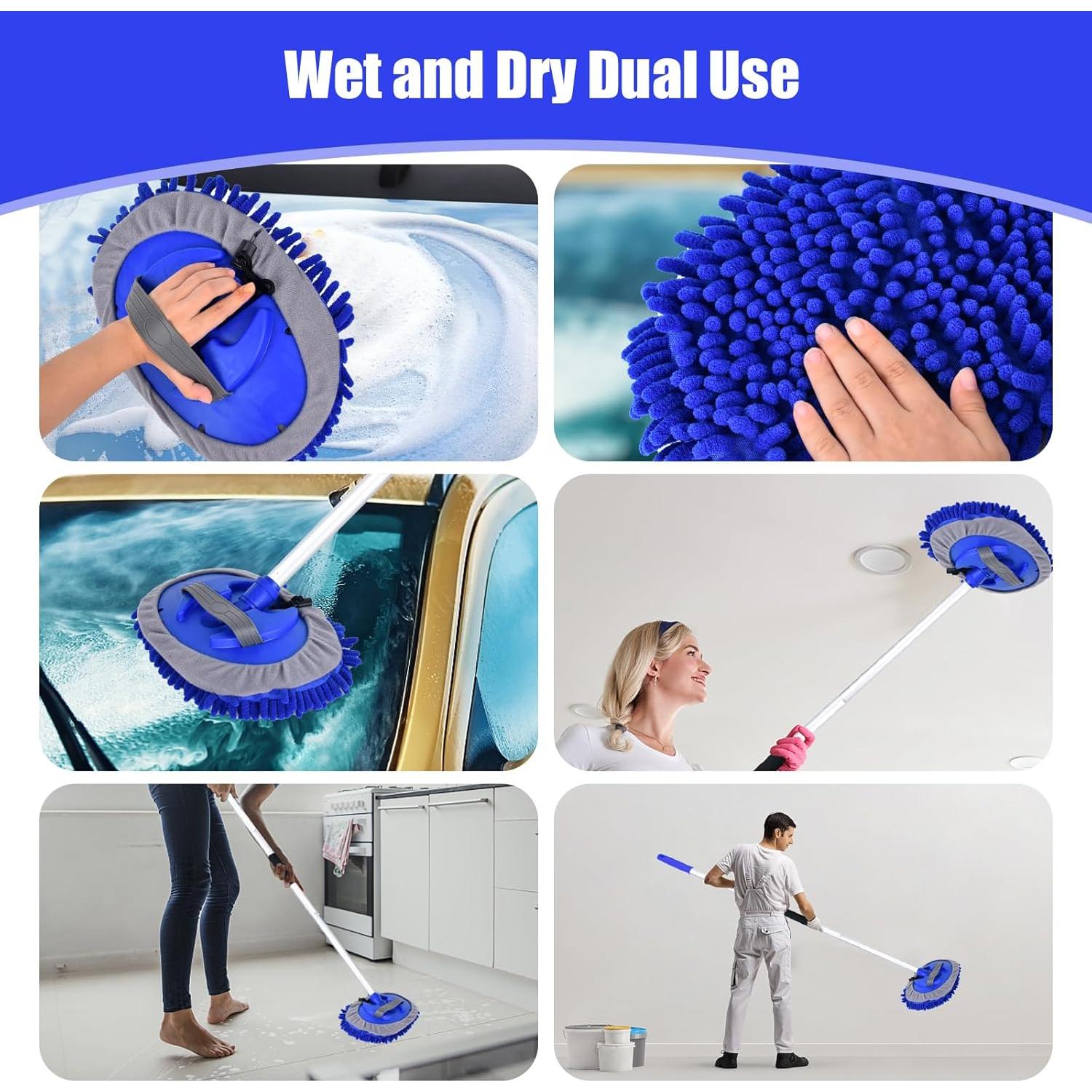 Cepillo de Lavado de Autos LUKCOZMO 157 cm Microfibra Azul