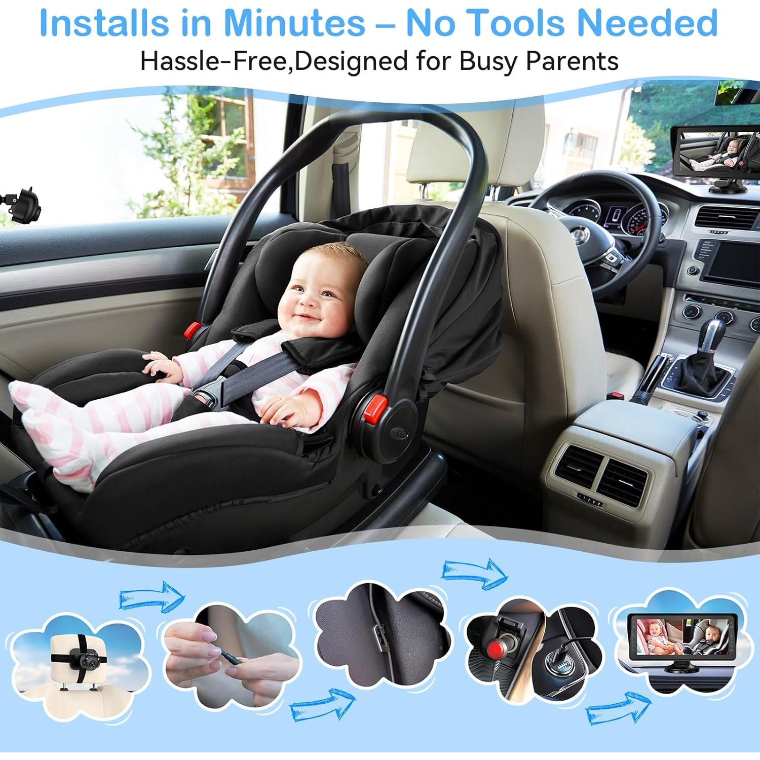 Cámara Doble para Bebés AMTIFO - Pantalla HD 6.9" Rotativa