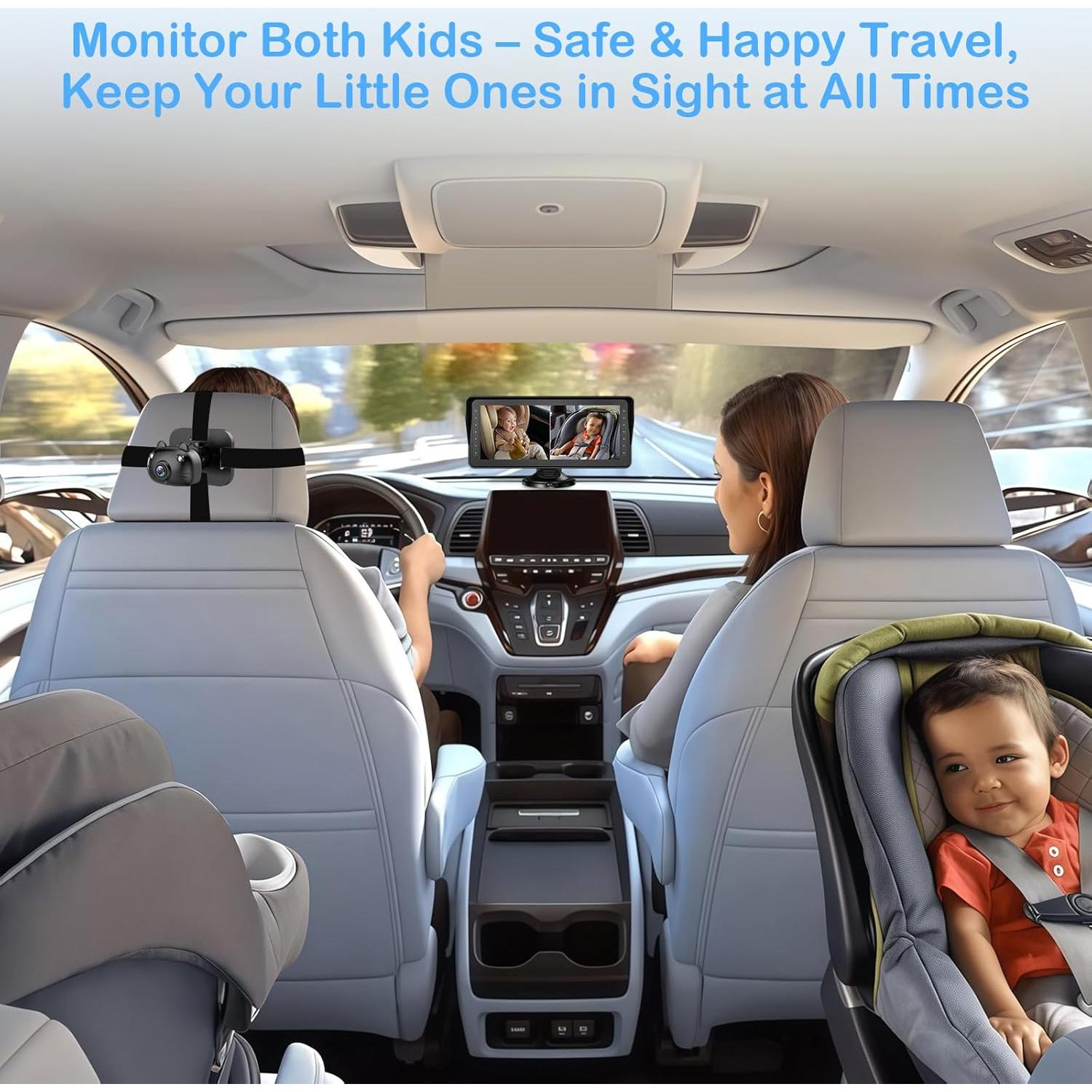 Cámara Doble para Bebés AMTIFO - Pantalla HD 6.9" Rotativa