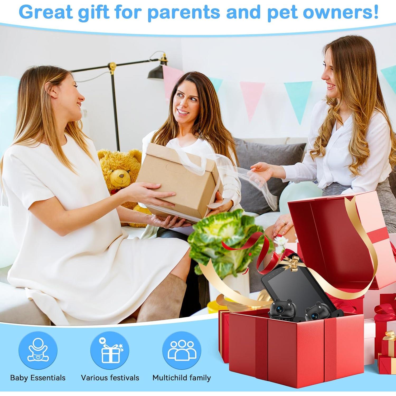 Cámara Doble para Bebés AMTIFO - Pantalla HD 6.9" Rotativa