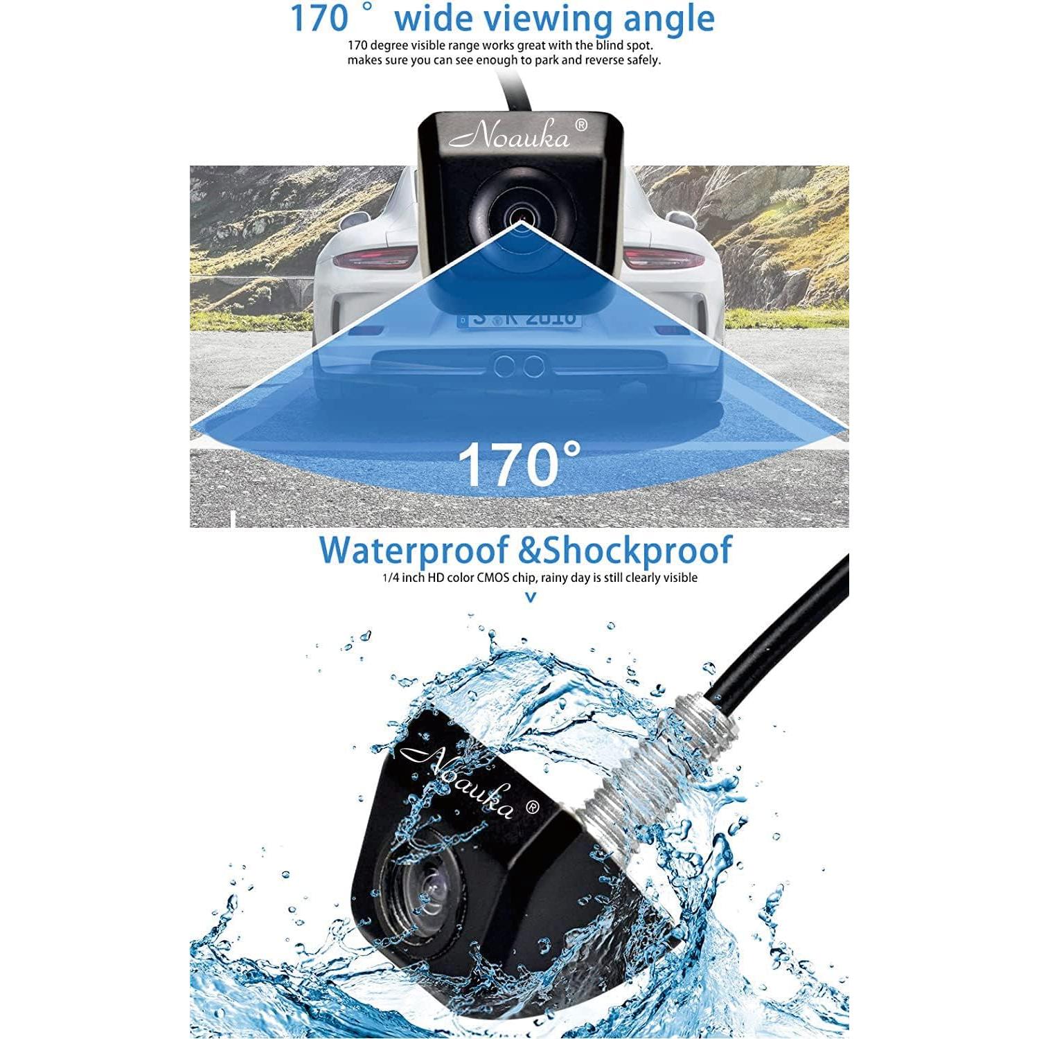 Cámara de visión trasera NOAUKA CA01 HD 170° IP69 nocturna