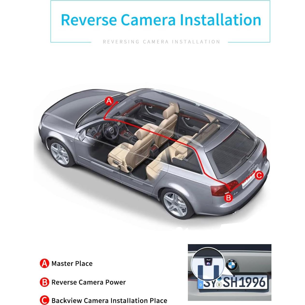 Cámara de visión trasera NOAUKA CA01 HD 170° IP69 nocturna
