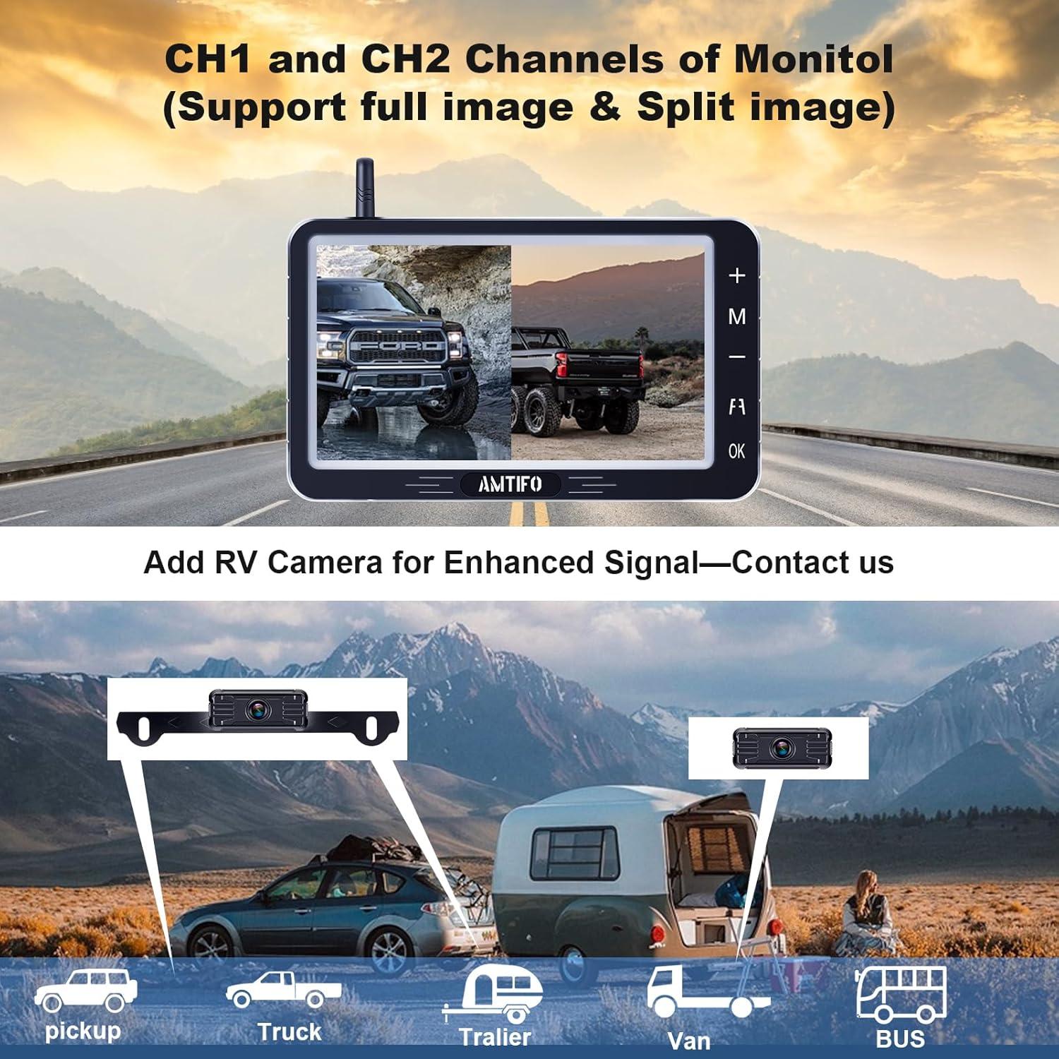 Cámara de Respaldo Inalámbrica AMTIFO A6 5" HD 1080P