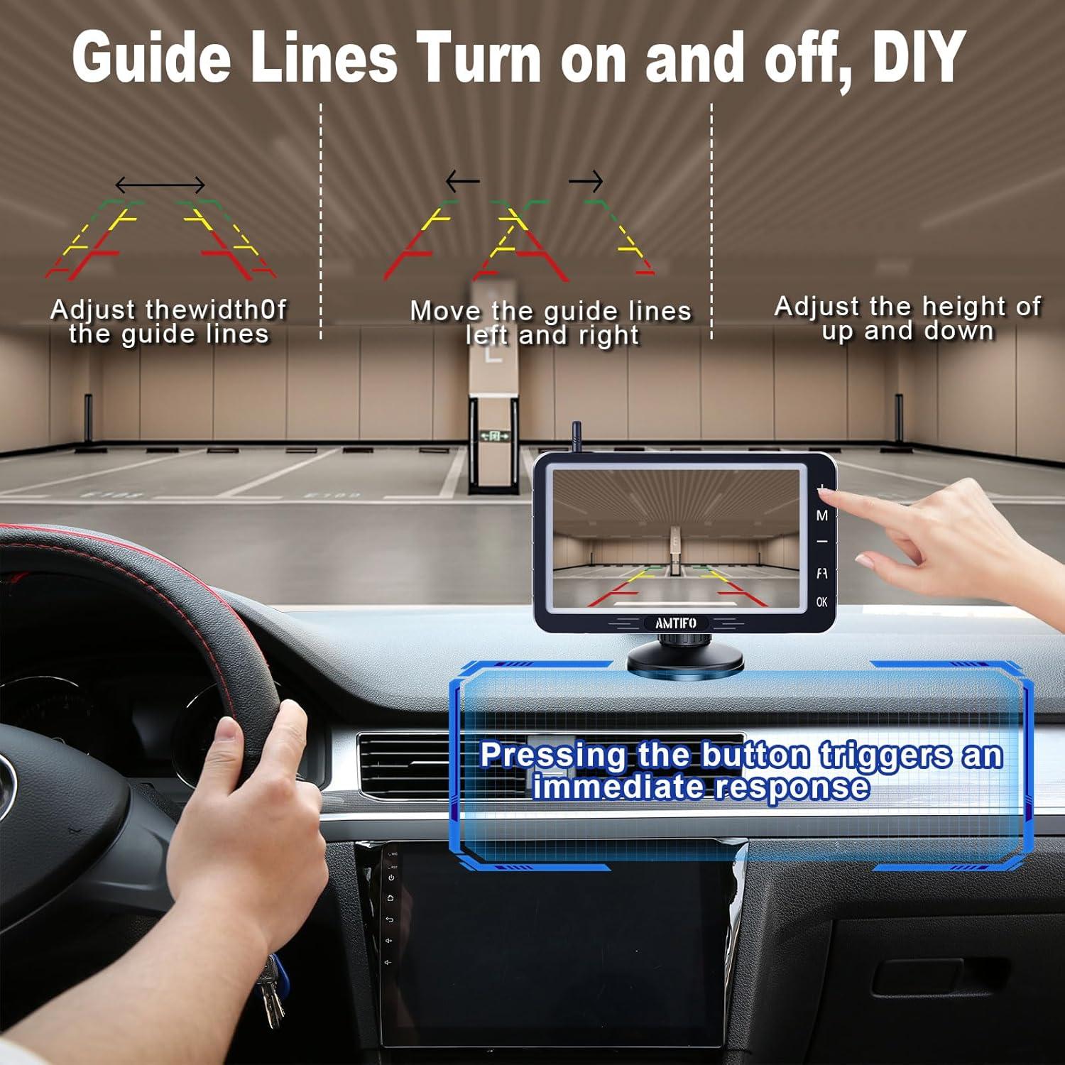 Cámara de Respaldo Inalámbrica AMTIFO A6 5" HD 1080P