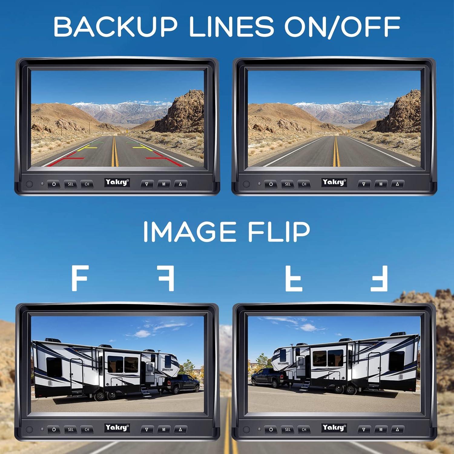 Cámara de Respaldo Yakry Y14 7" HD 1080P Visión Nocturna