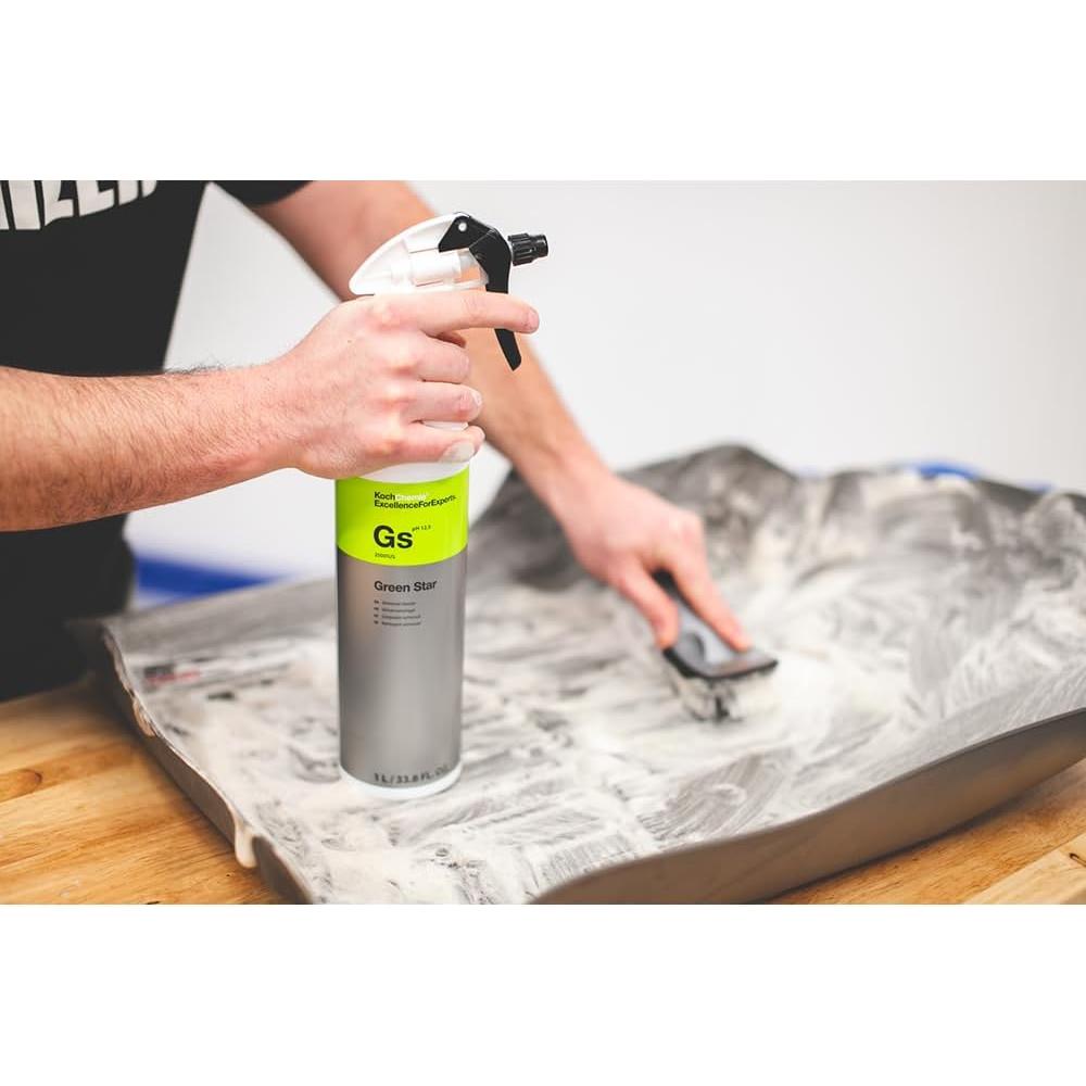 KOCHCHEMIE Green Star - Highly Concentrated Universal Cleaner; NTA, Phosphate, and Solvent Free, Clean Auto Interiors and Exteriors, Engines, Commercial, Home, and Industrial Use (1 Liter)