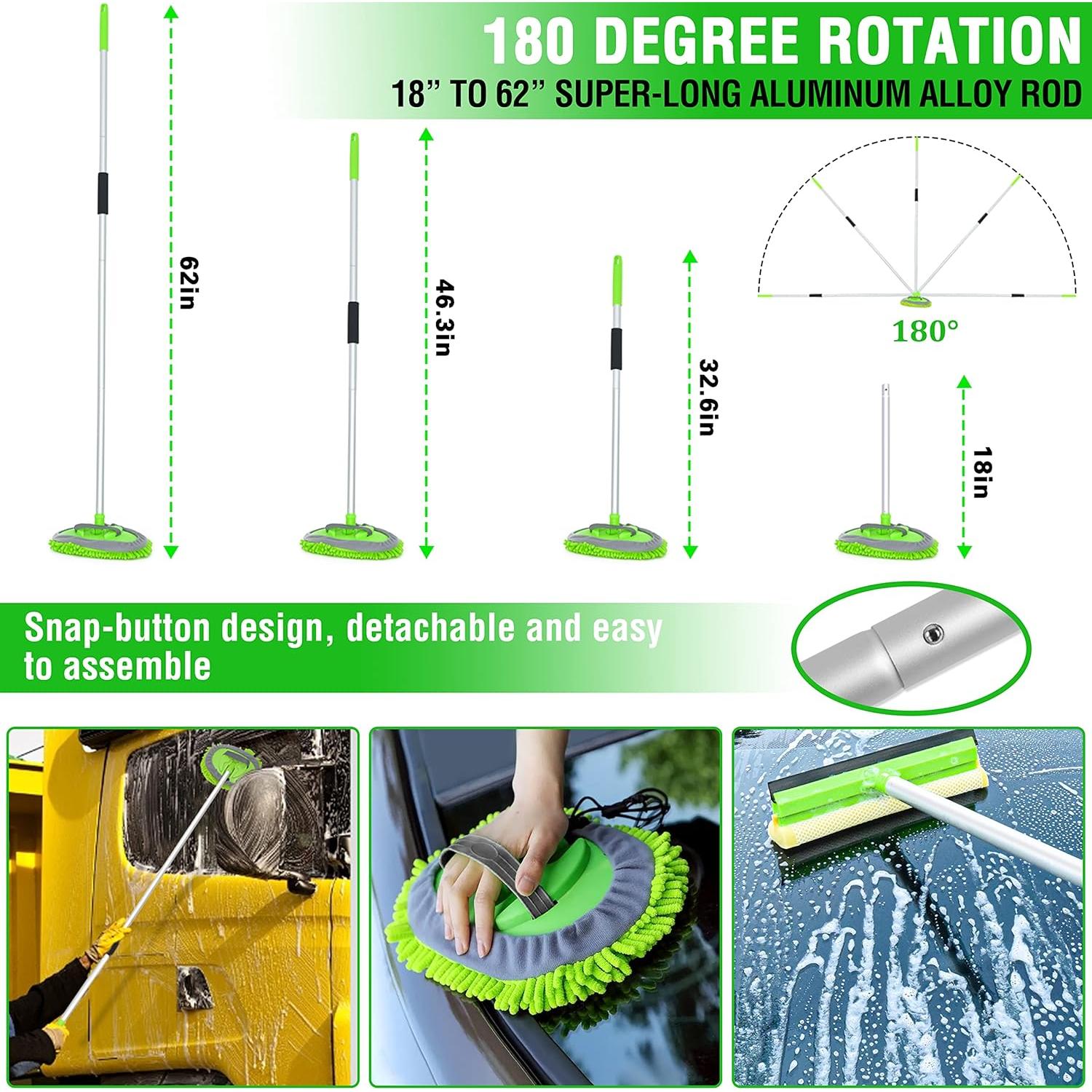 Kit de Lavado de Autos 17 Piezas Lezcufer con Cepillo 157 cm