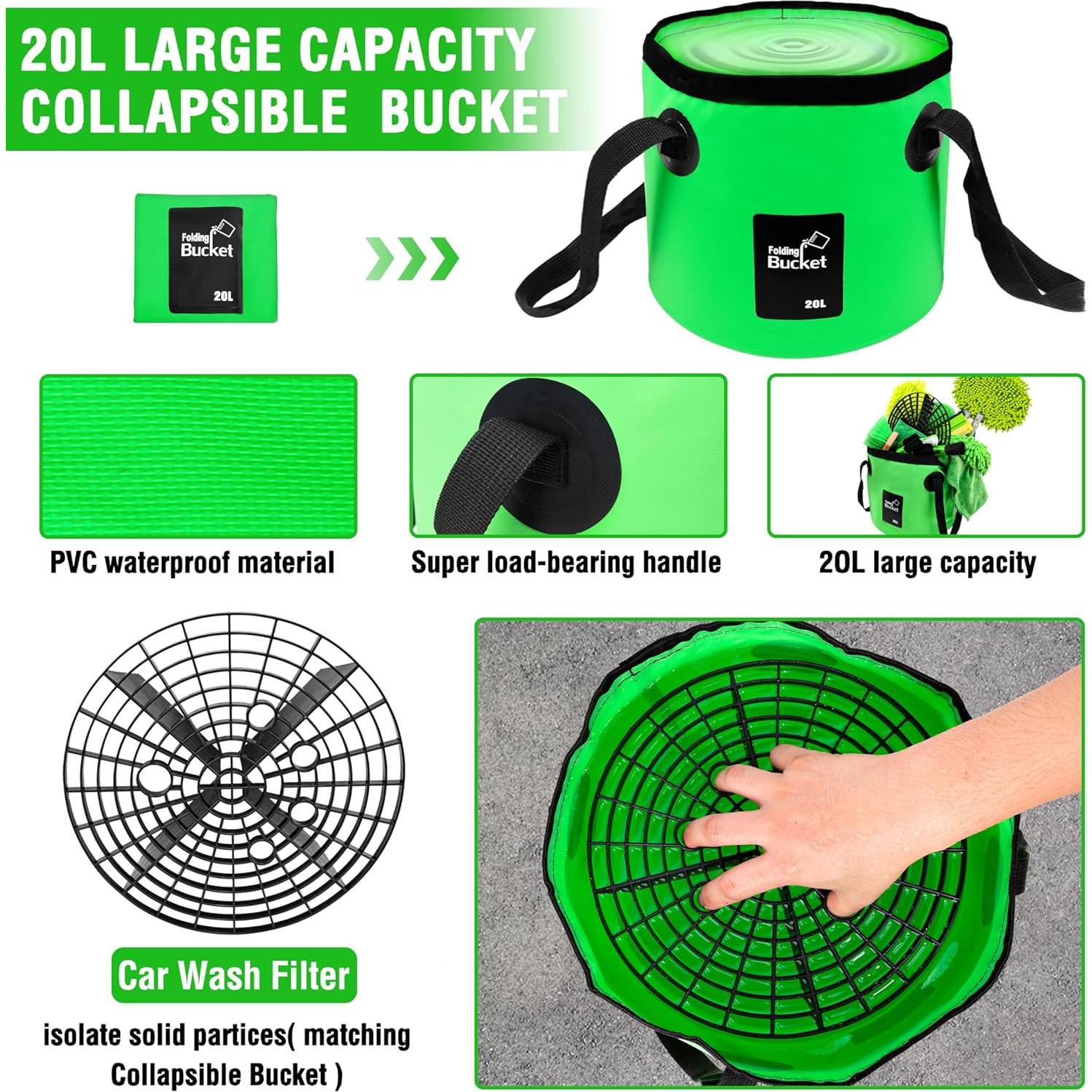 Kit de Lavado de Autos 17 Piezas Lezcufer con Cepillo 157 cm