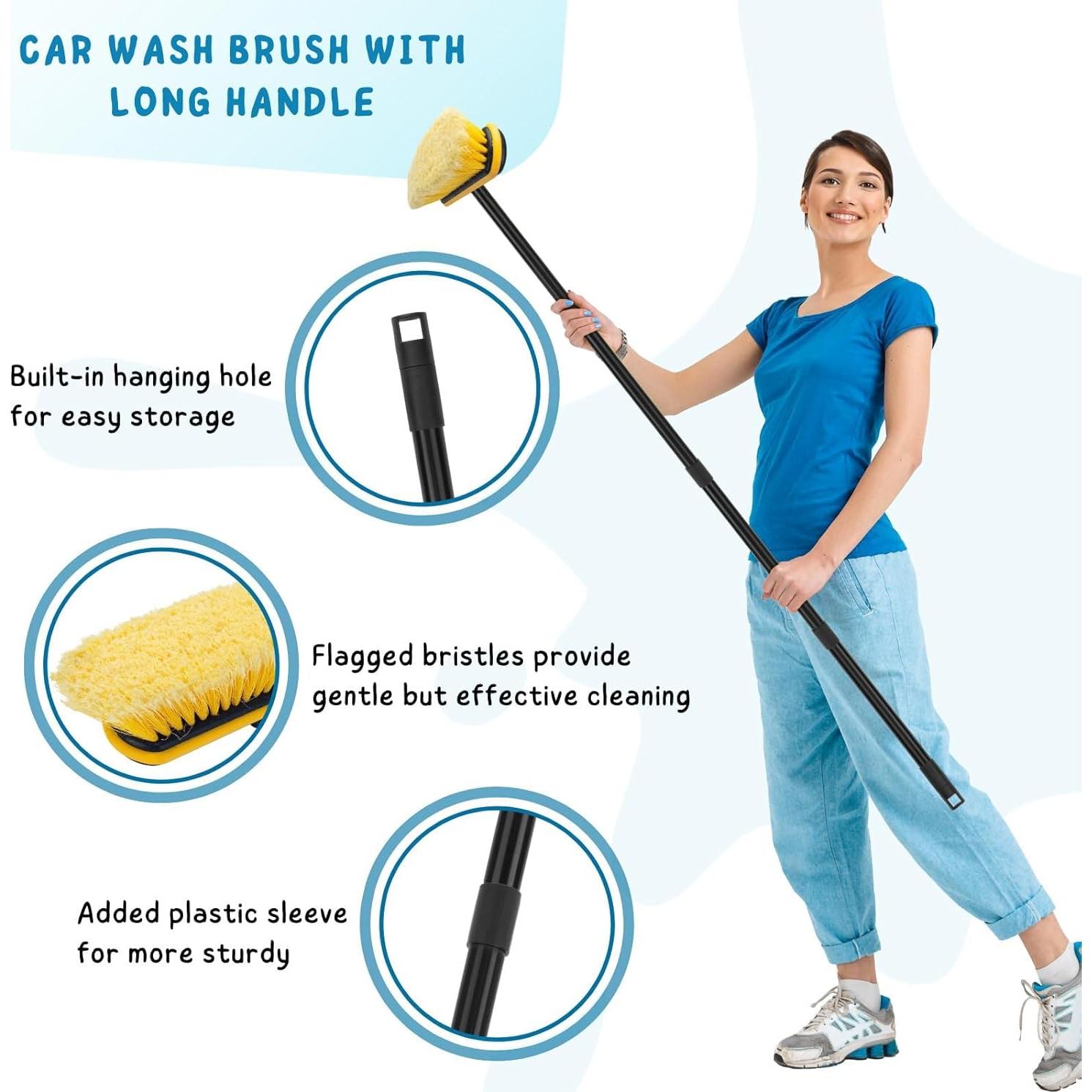 Cepillo de Lavado de Autos KeFanta con Mango Largo 139.7 cm