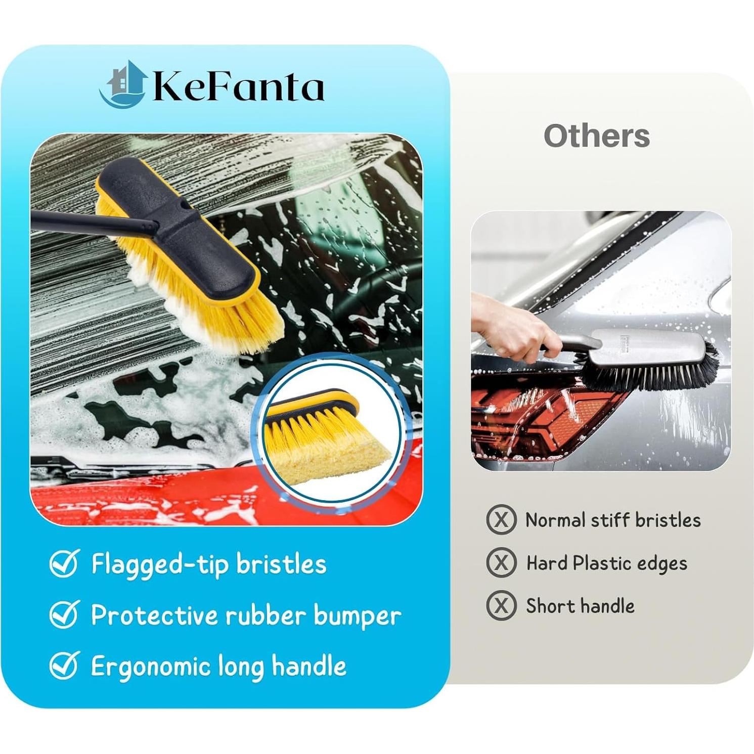 Cepillo de Lavado de Autos KeFanta con Mango Largo 139.7 cm