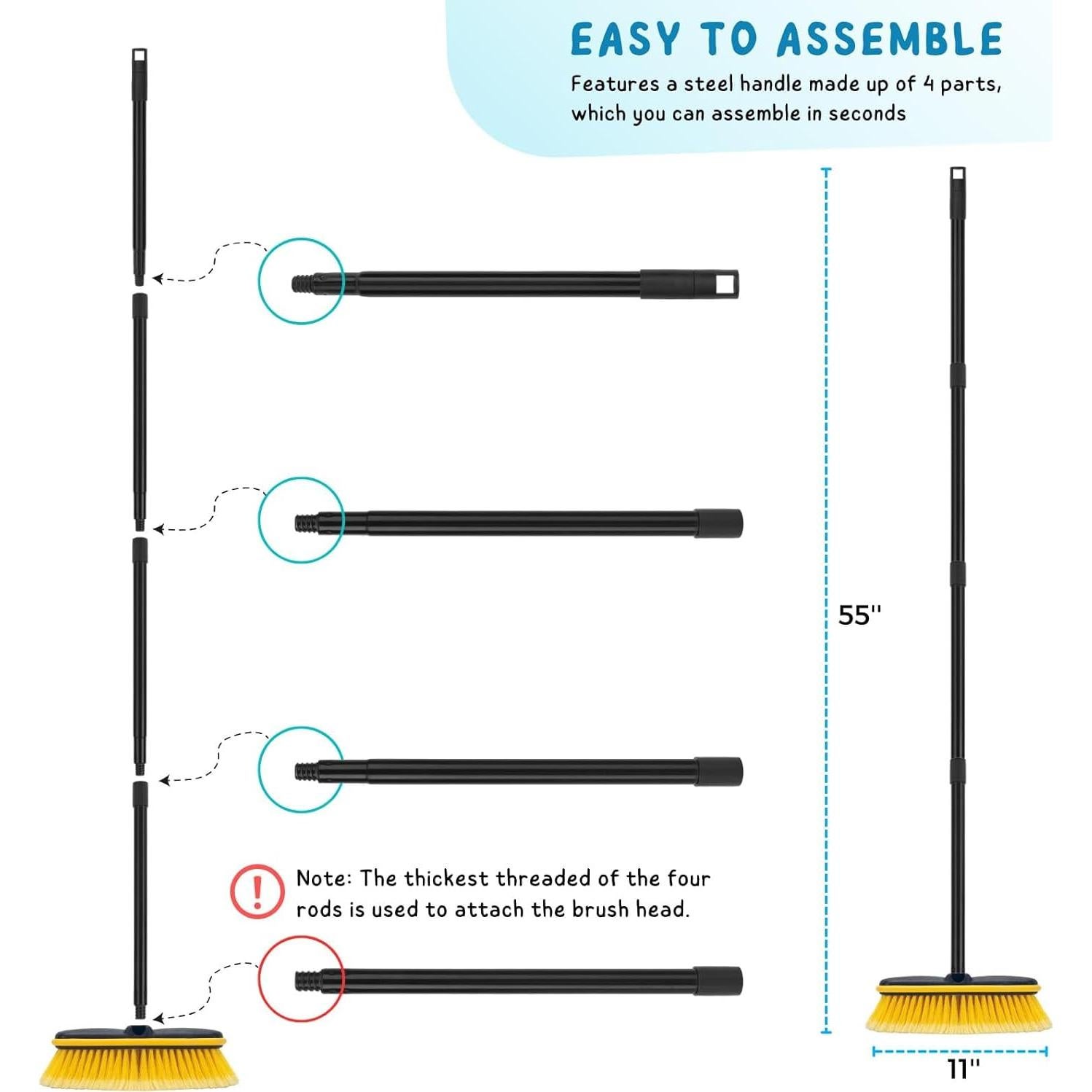 Cepillo de Lavado de Autos KeFanta con Mango Largo 139.7 cm