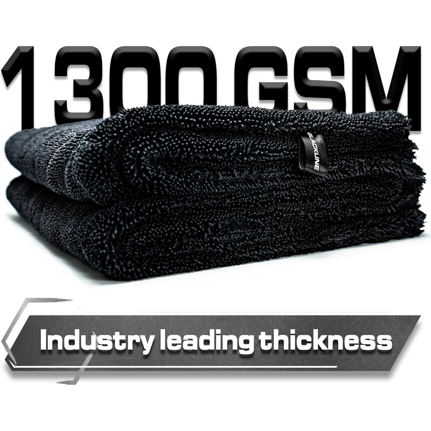 Toalla de Secado Blackline 0.91m x 0.61m 1300 GSM Microfibra