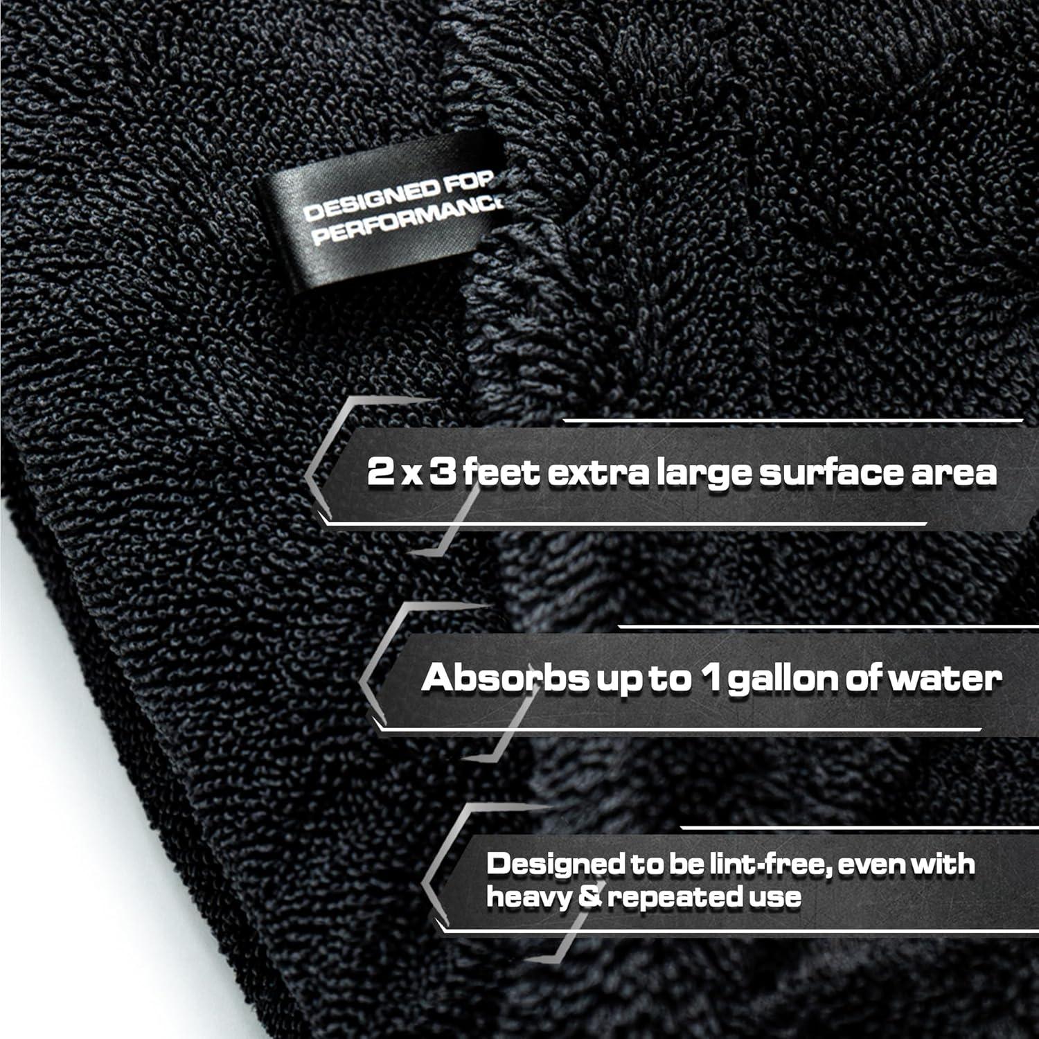 Toalla de Secado Blackline 0.91m x 0.61m 1300 GSM Microfibra