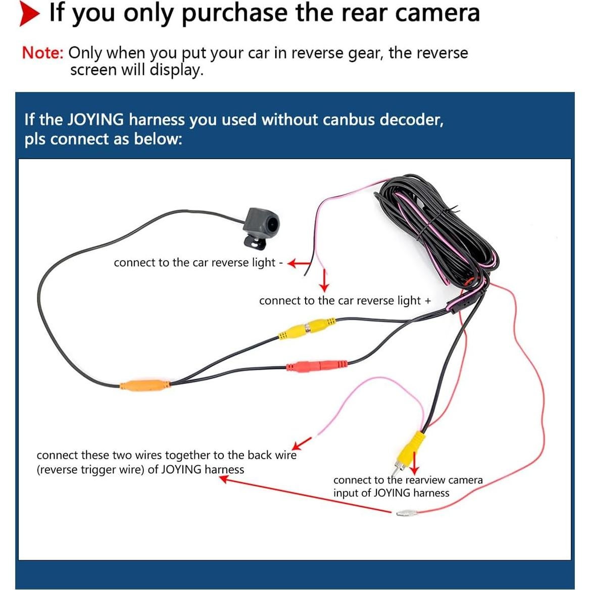 Joying Backup Camera 1080P Rear Camera for Car Rear View Camera Ultra HD Waterproof Reverse Camera 2 megapixels 125° Wide with Night Vision, WDR, IP68K Level Waterproof(AR-R)