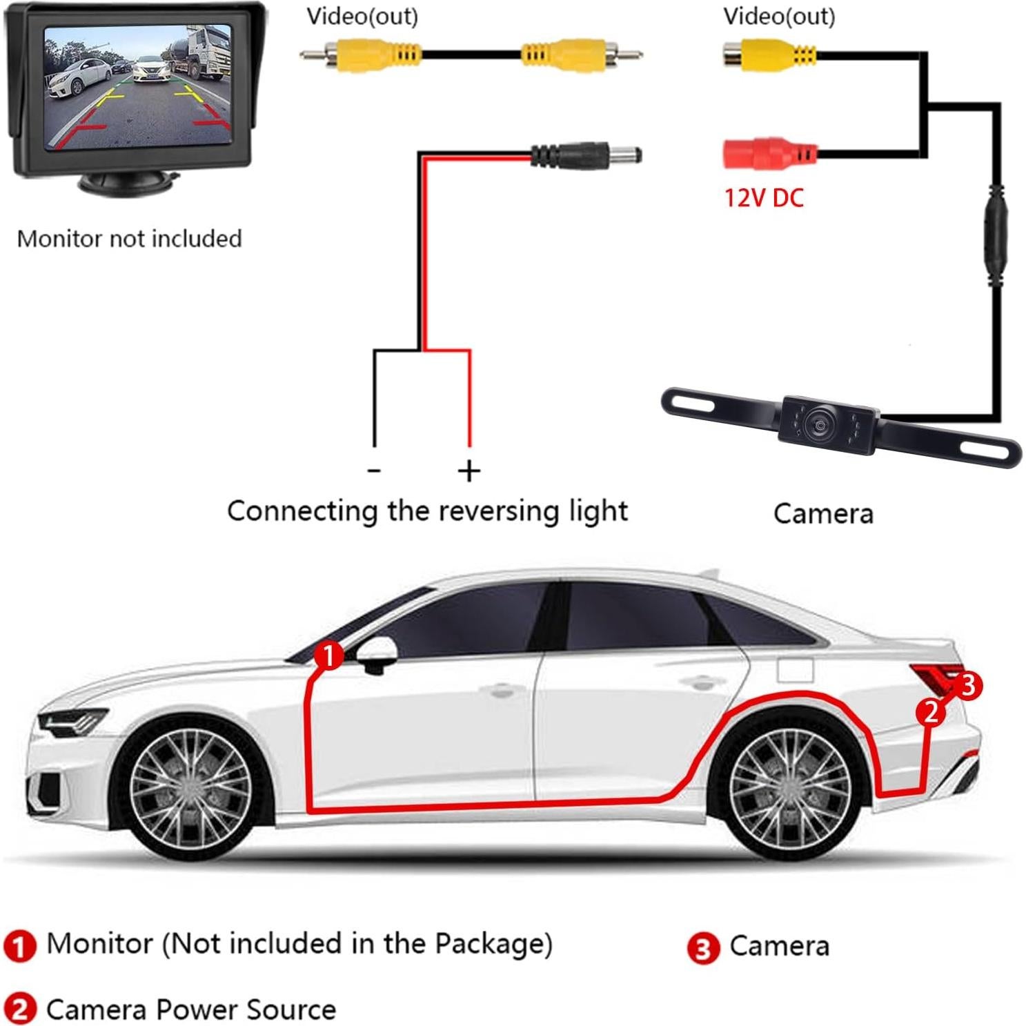Cámara de Respaldo HD AUTOXBERT con Visión Nocturna 170°