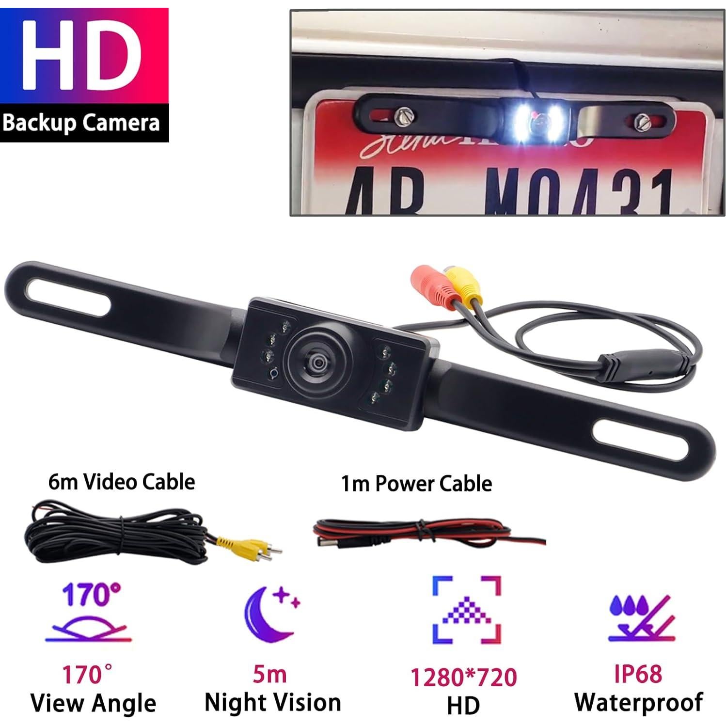 Cámara de Respaldo HD AUTOXBERT con Visión Nocturna 170°