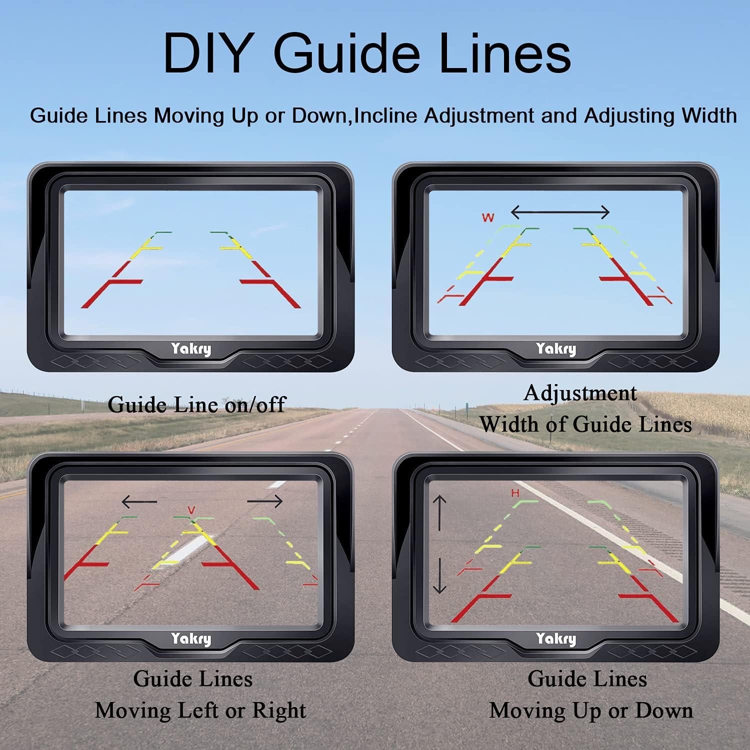 Cámara de Respaldo HD 1080P Yakry con Monitor 10.9 cm