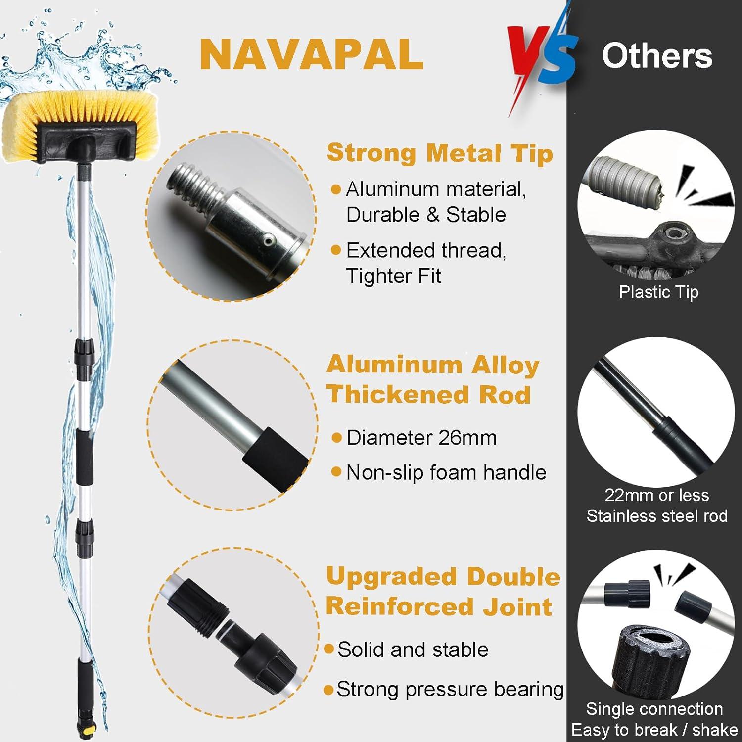 Cepillo de Lavado de Autos NAVAPAL 137 cm Ajustable Amarillo