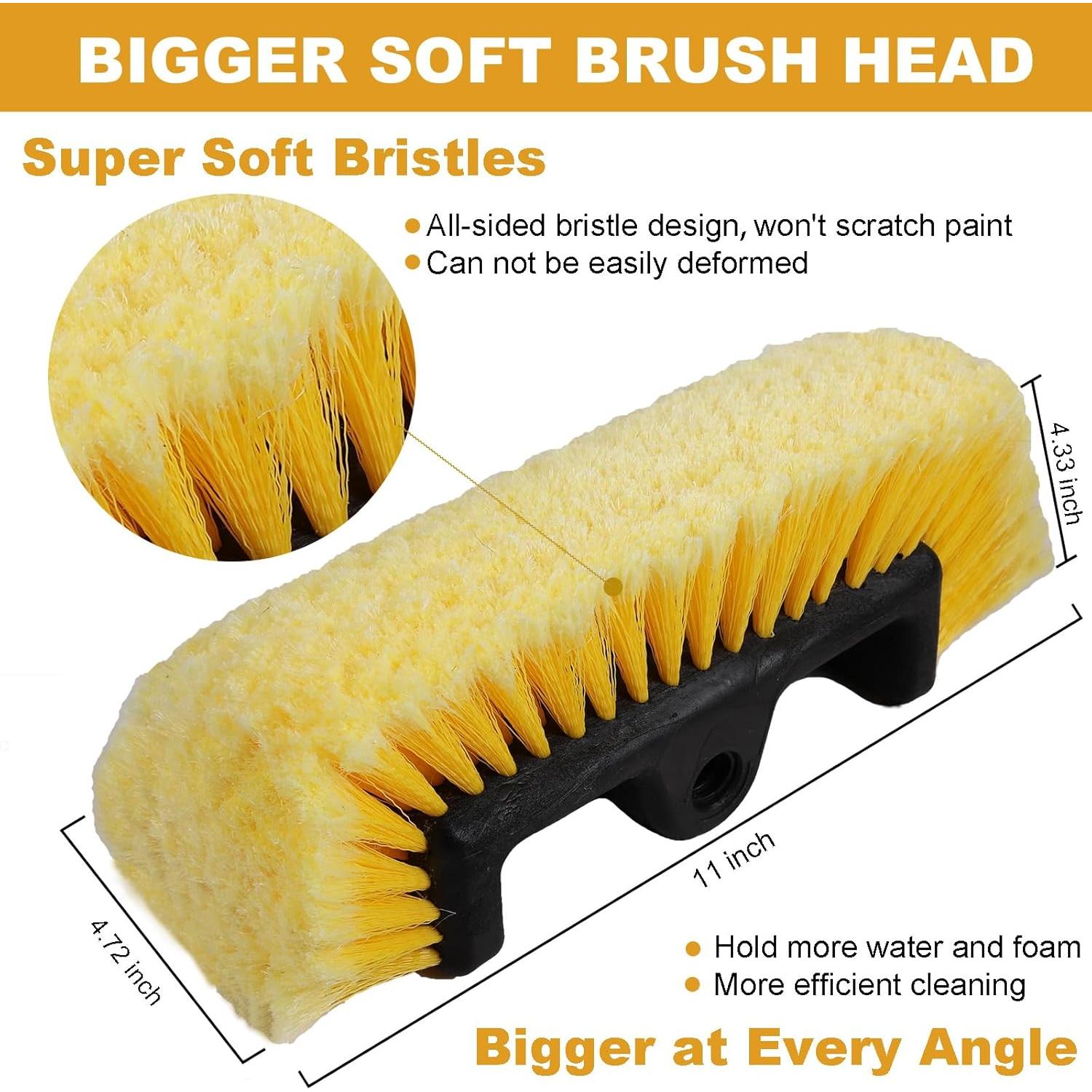 Cepillo de Lavado de Autos NAVAPAL 137 cm Ajustable Amarillo