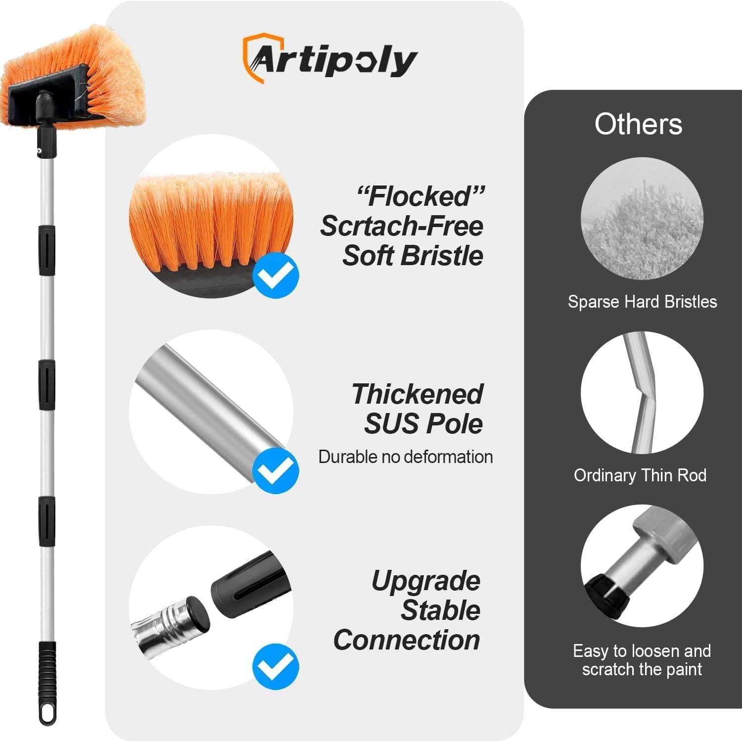 Cepillo de Lavado de Autos ARTIPOLY 30 cm con Mango 165 cm