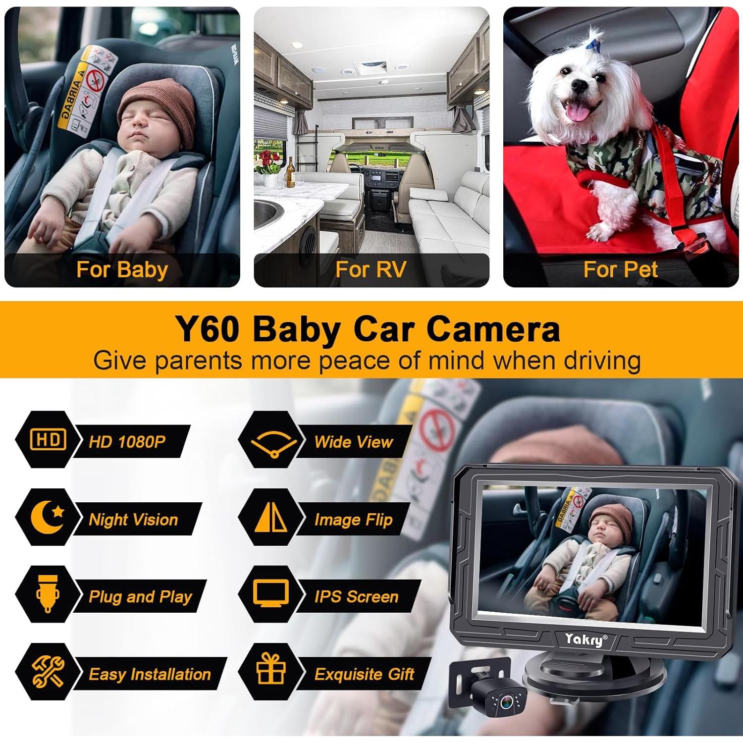 Cámara para Bebés Yakry Y60 - 2 Paquetes, HD 1080P, Visión Nocturna