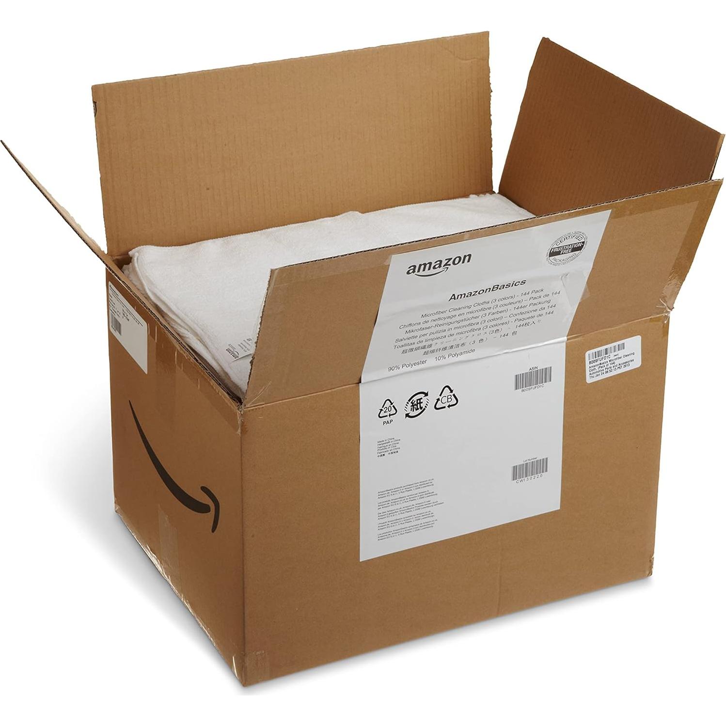 Paños de limpieza de microfibra Amazon Basics 144-Pack 40.64x30.48cm