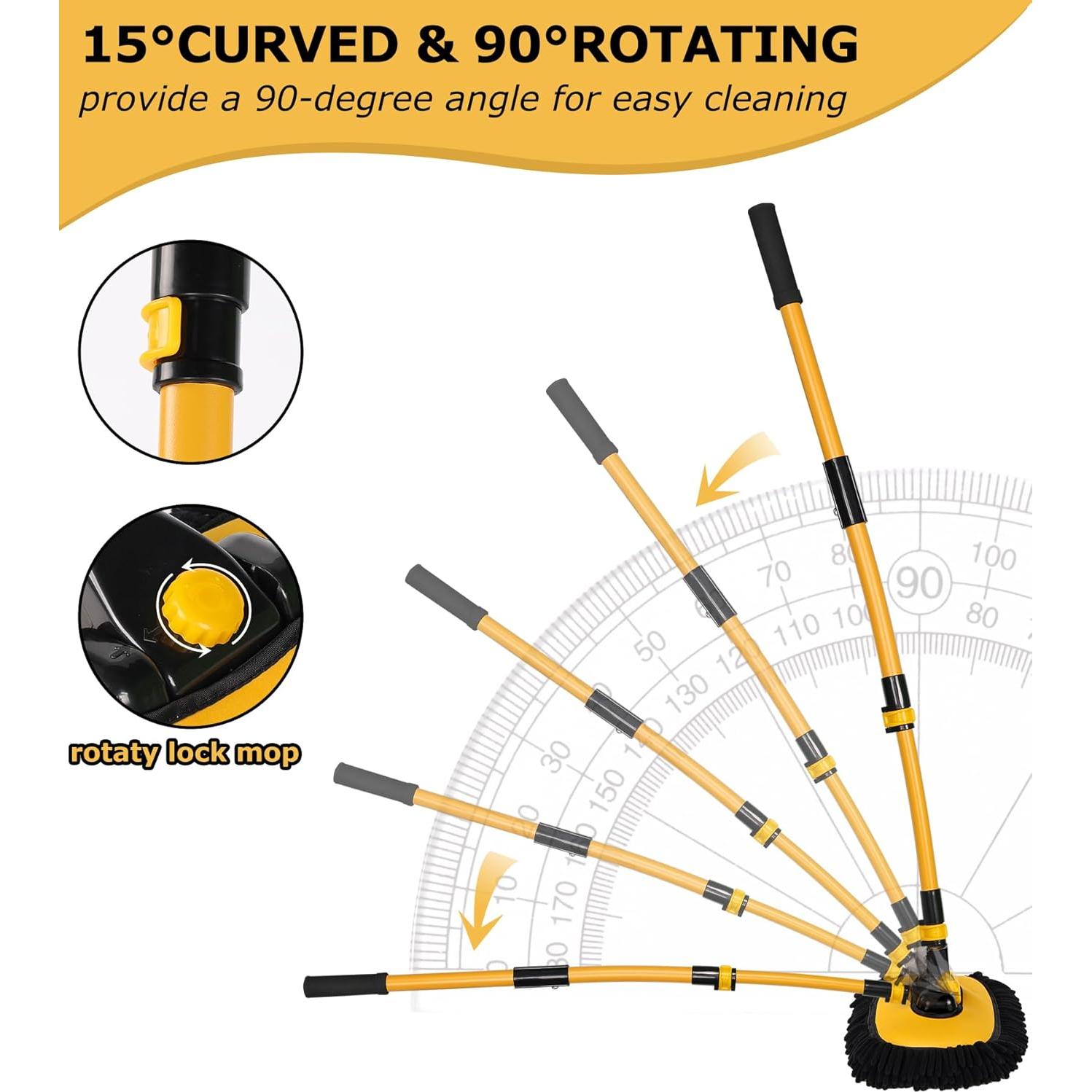 Kit de Cepillo de Lavado de Autos Anngrowy 144 cm Microfibra