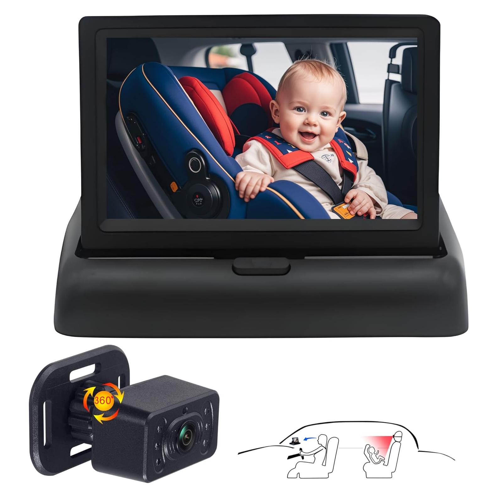 Cámara de Auto para Bebés JUNHAOZ KB45 HD 720P 4.3"