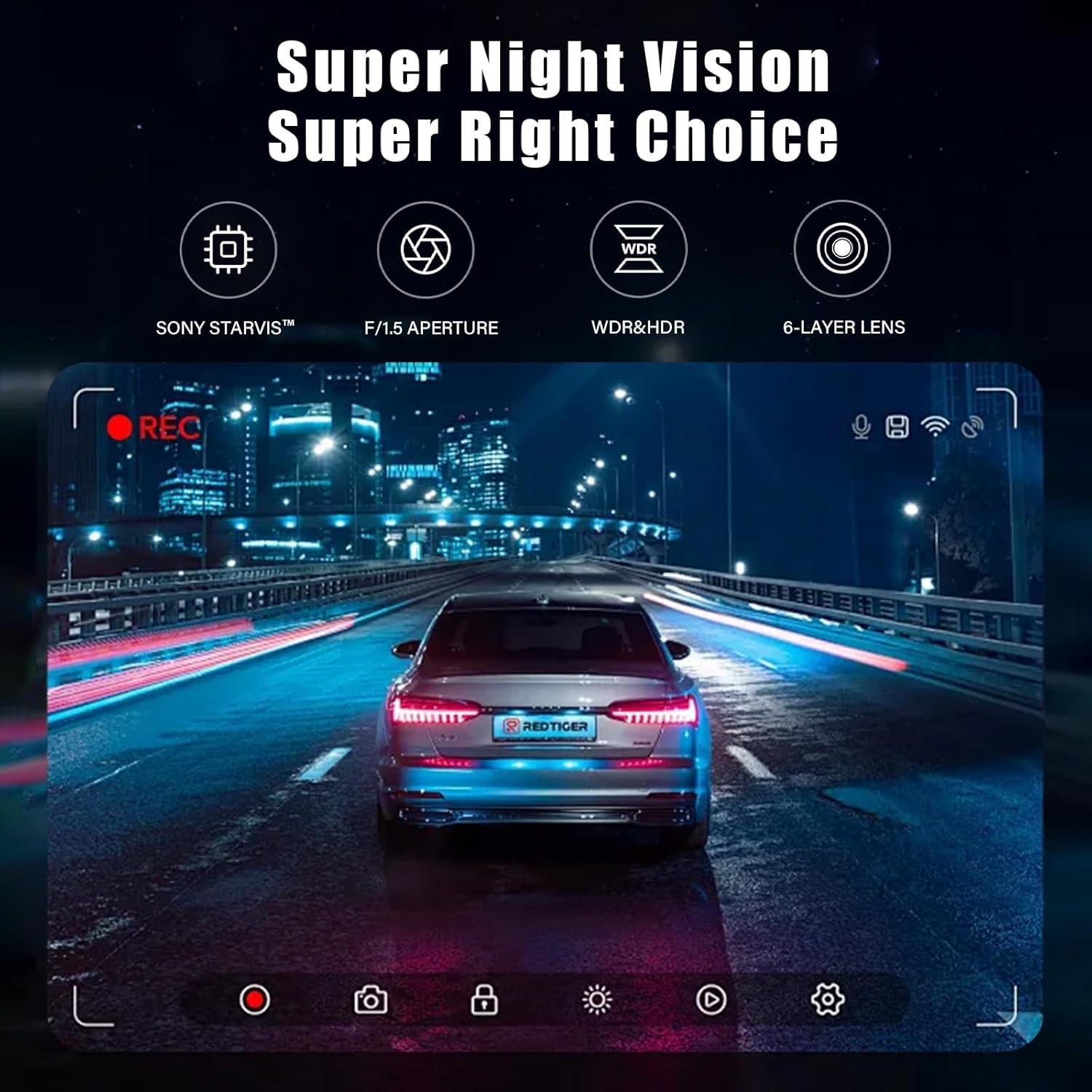 Cámara Dash YIDJOFJ K03 4K Doble Frontal y Trasera 64GB