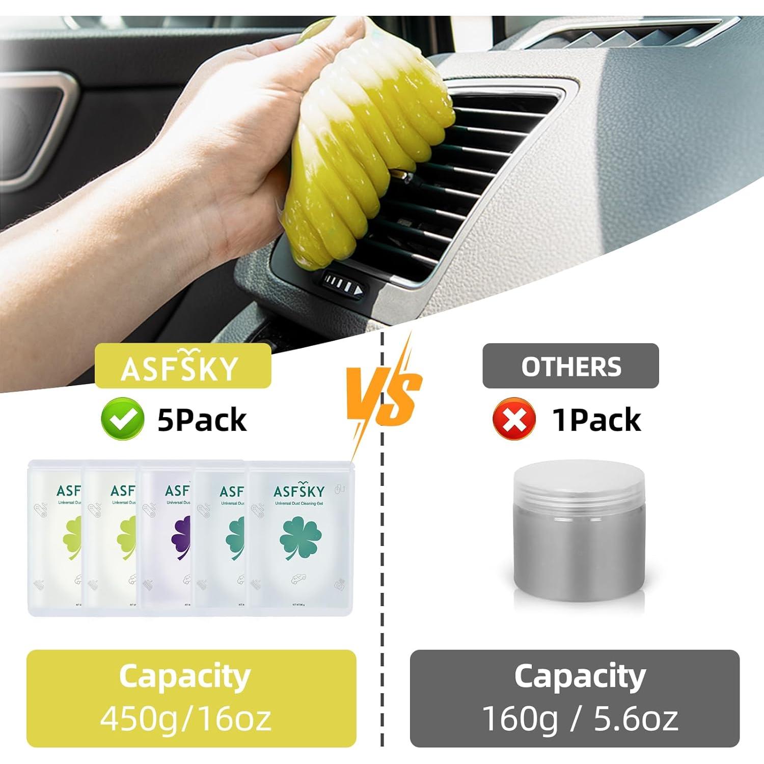 ASFSKY Car Cleaning Gel for Car Detailing Car Cleaning Putty for Interior Cleaner for Car Vents Car Cleaning Gel Pack 450g（5 Pack）